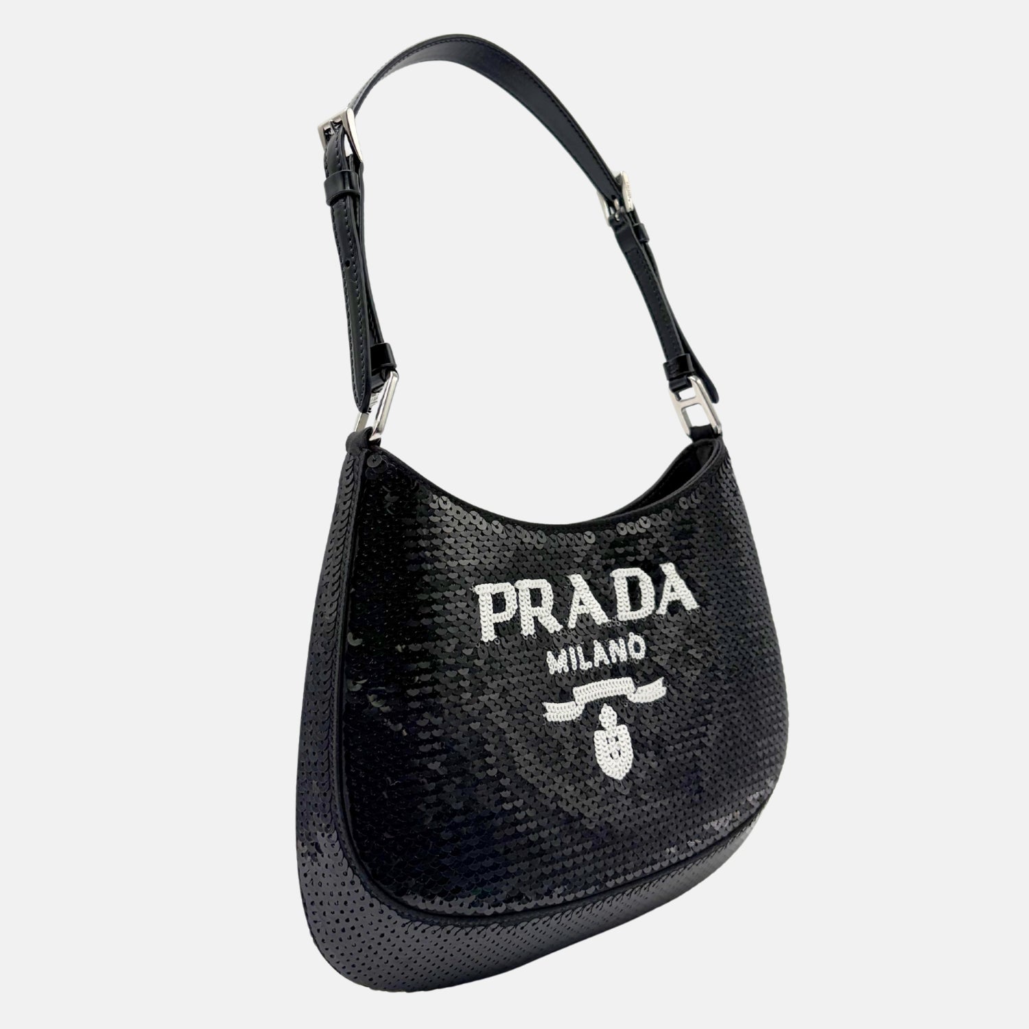 PRADA Cleo Shoulder Bag Black Sequin