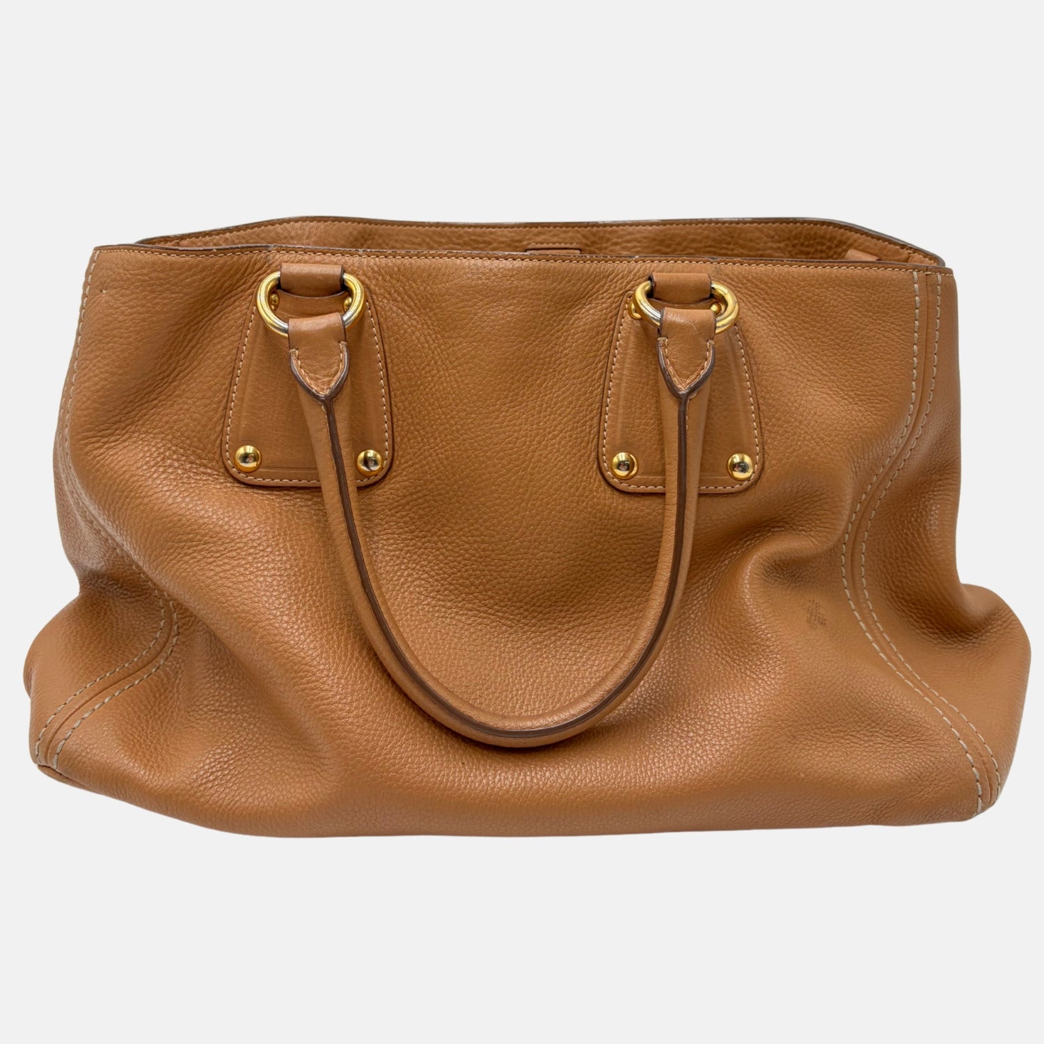 Vitello Daino Tote Camel