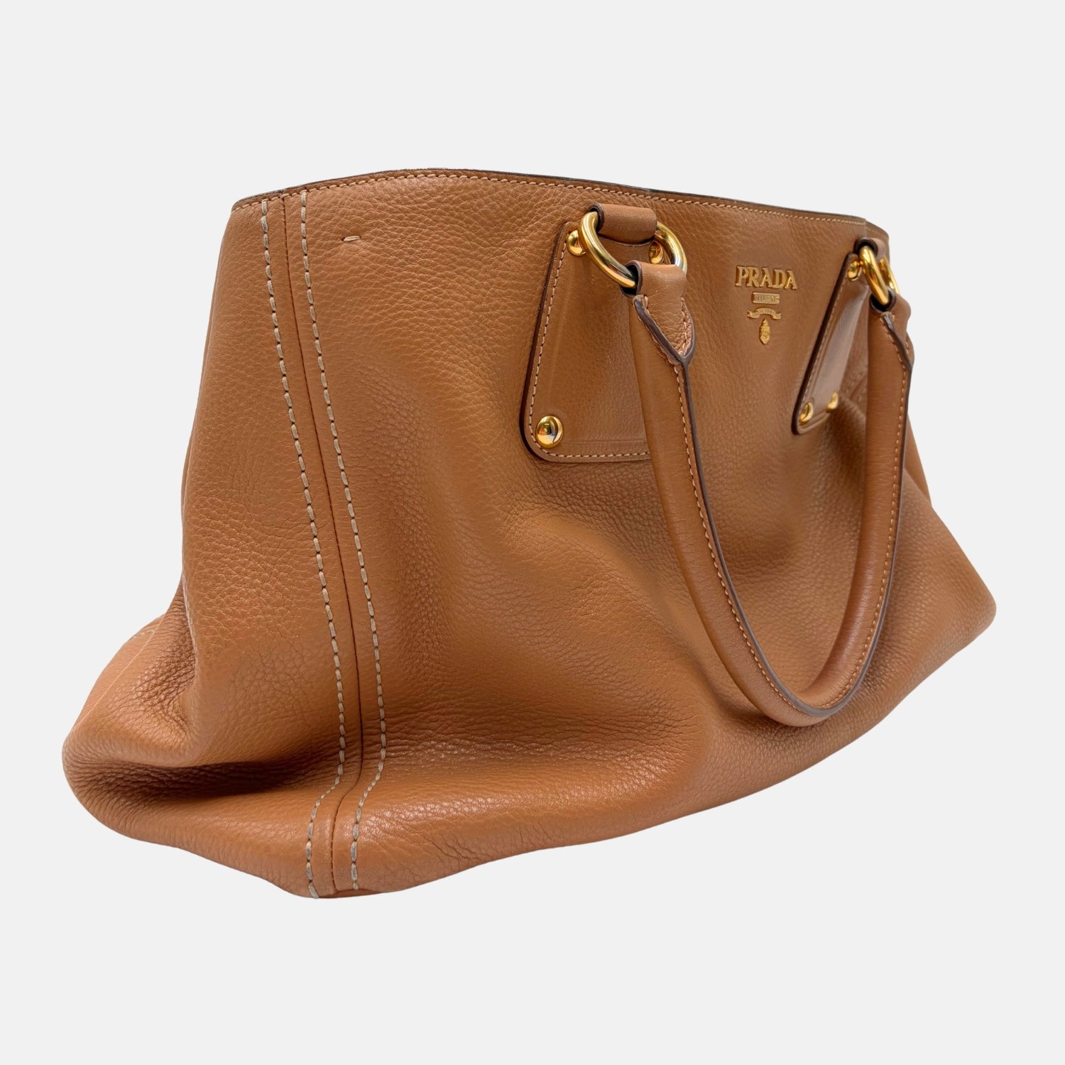 Vitello Daino Tote Camel
