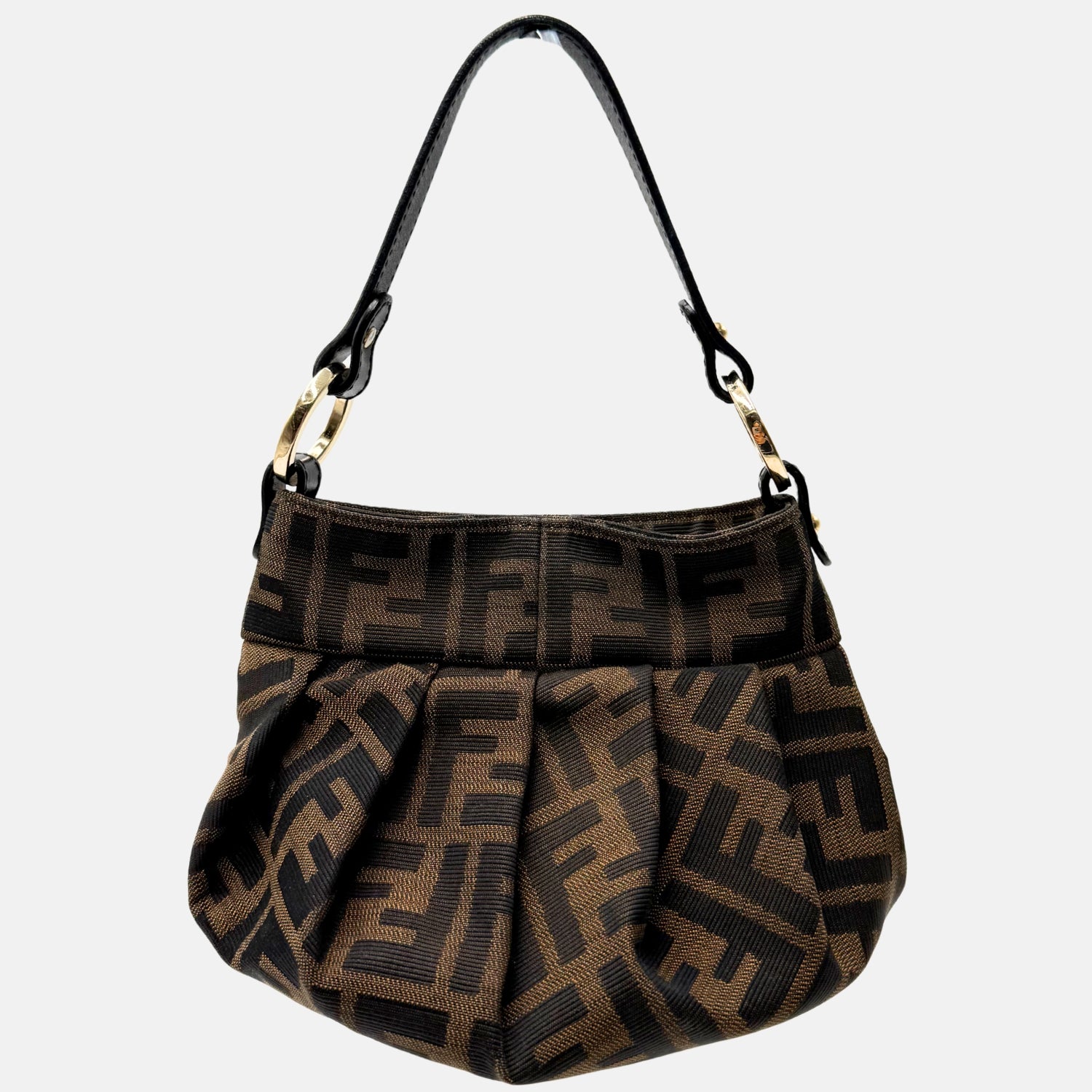 Chef Shoulder Bag Brown Zucca Canvas