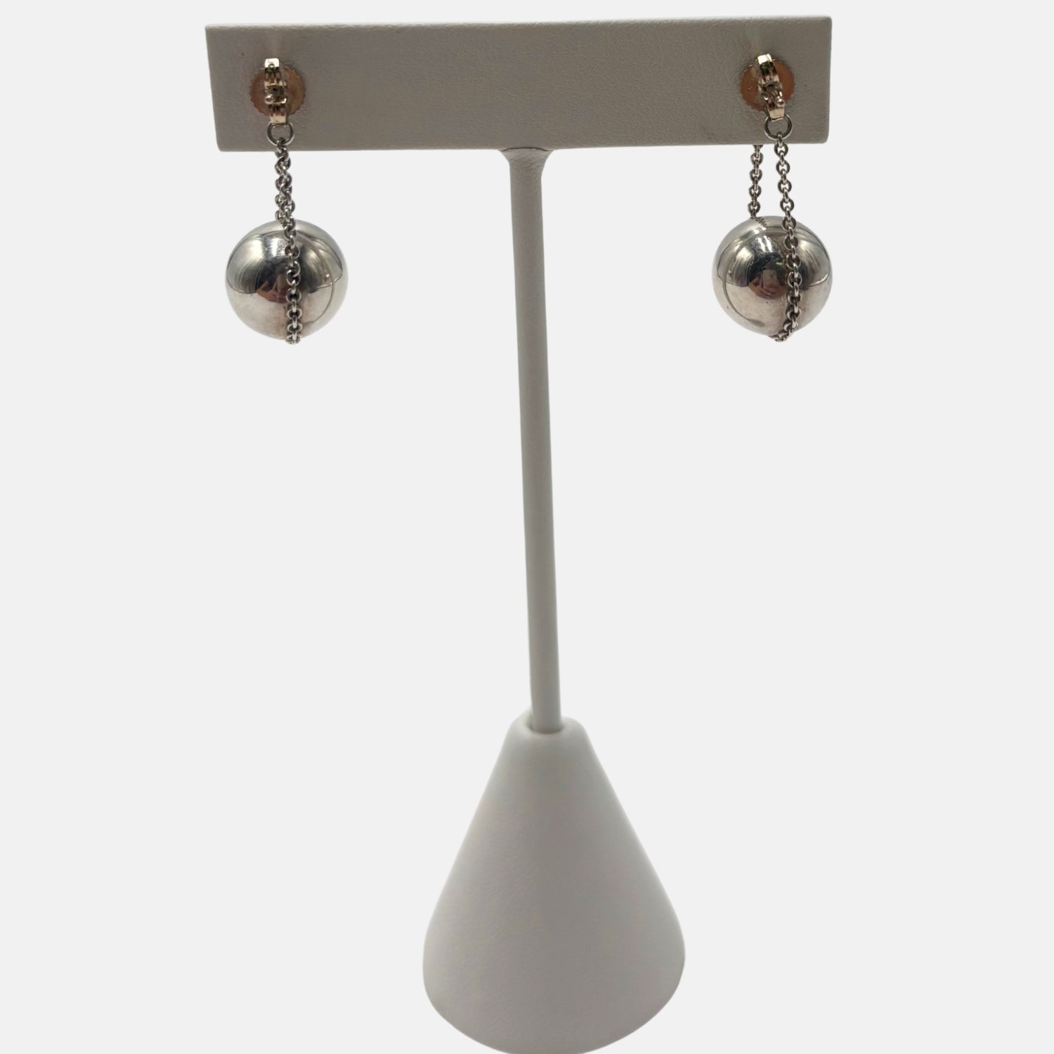 Earrings Ball and Chain Sterling Silver