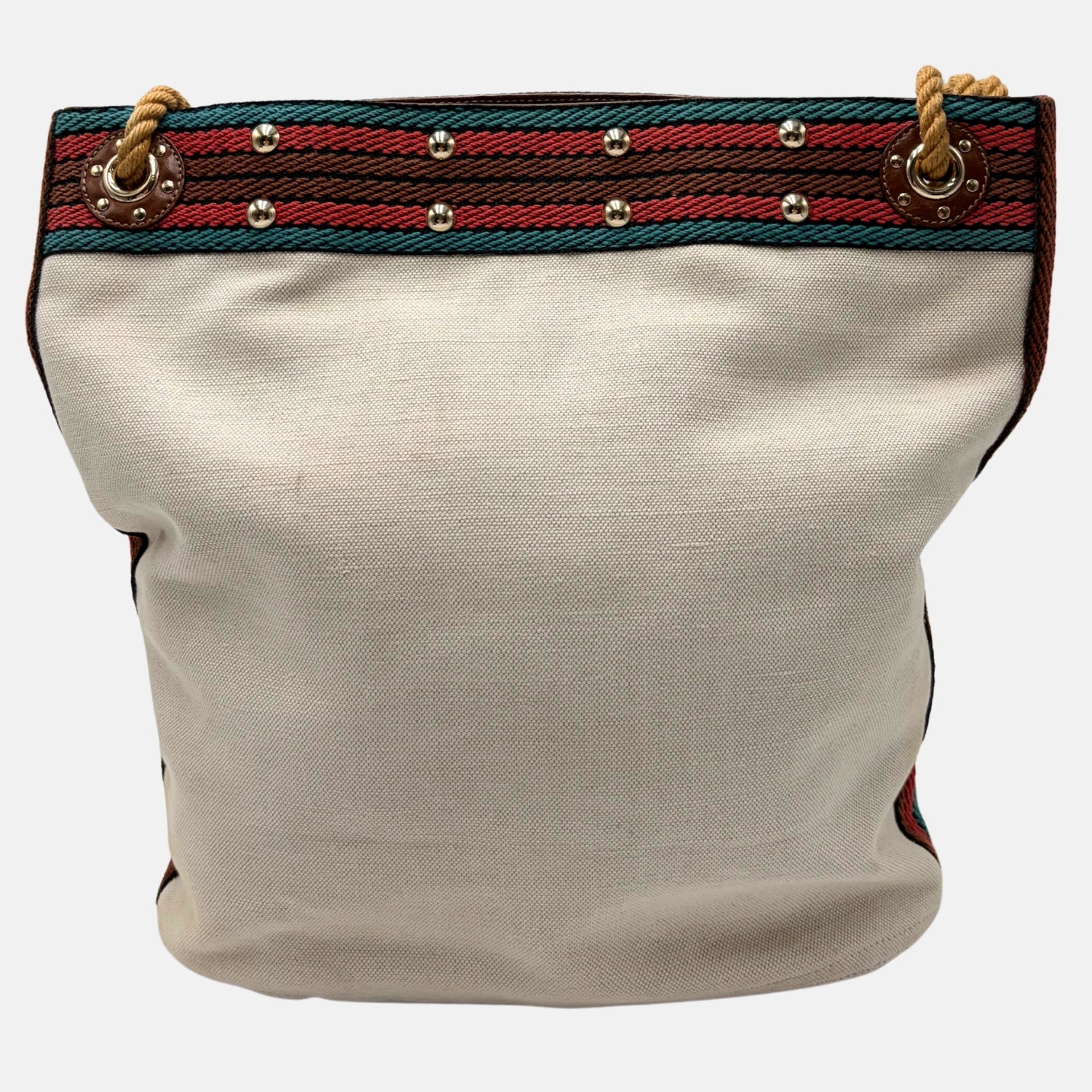 Canvas Bamboo Tote Beige