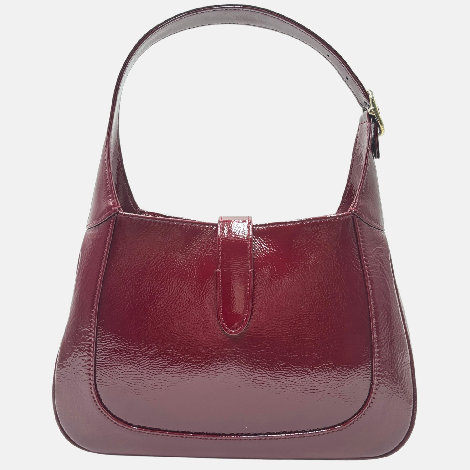 GUCCI Jackie 1961 Shoulder Bag Burgundy Patent Leather
