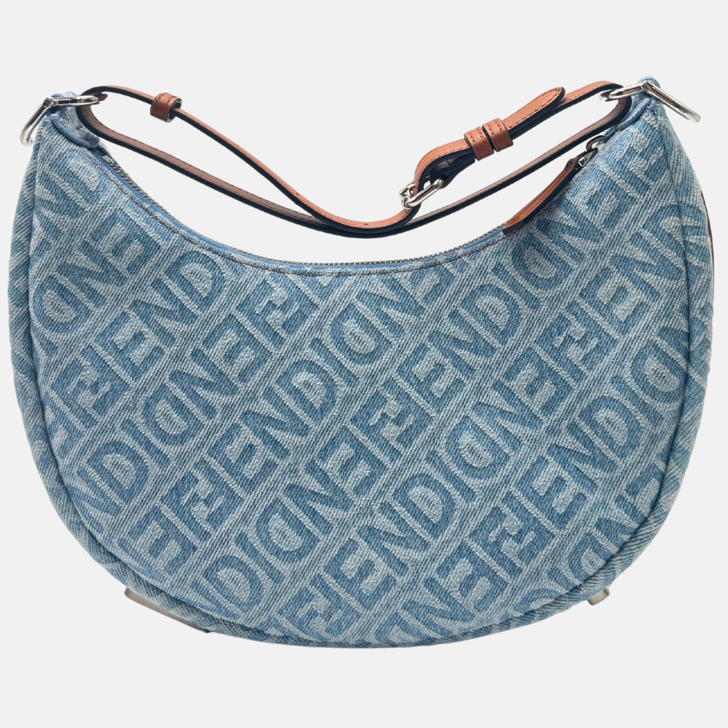 Fendigraphy Hobo Bag Blue Denim
