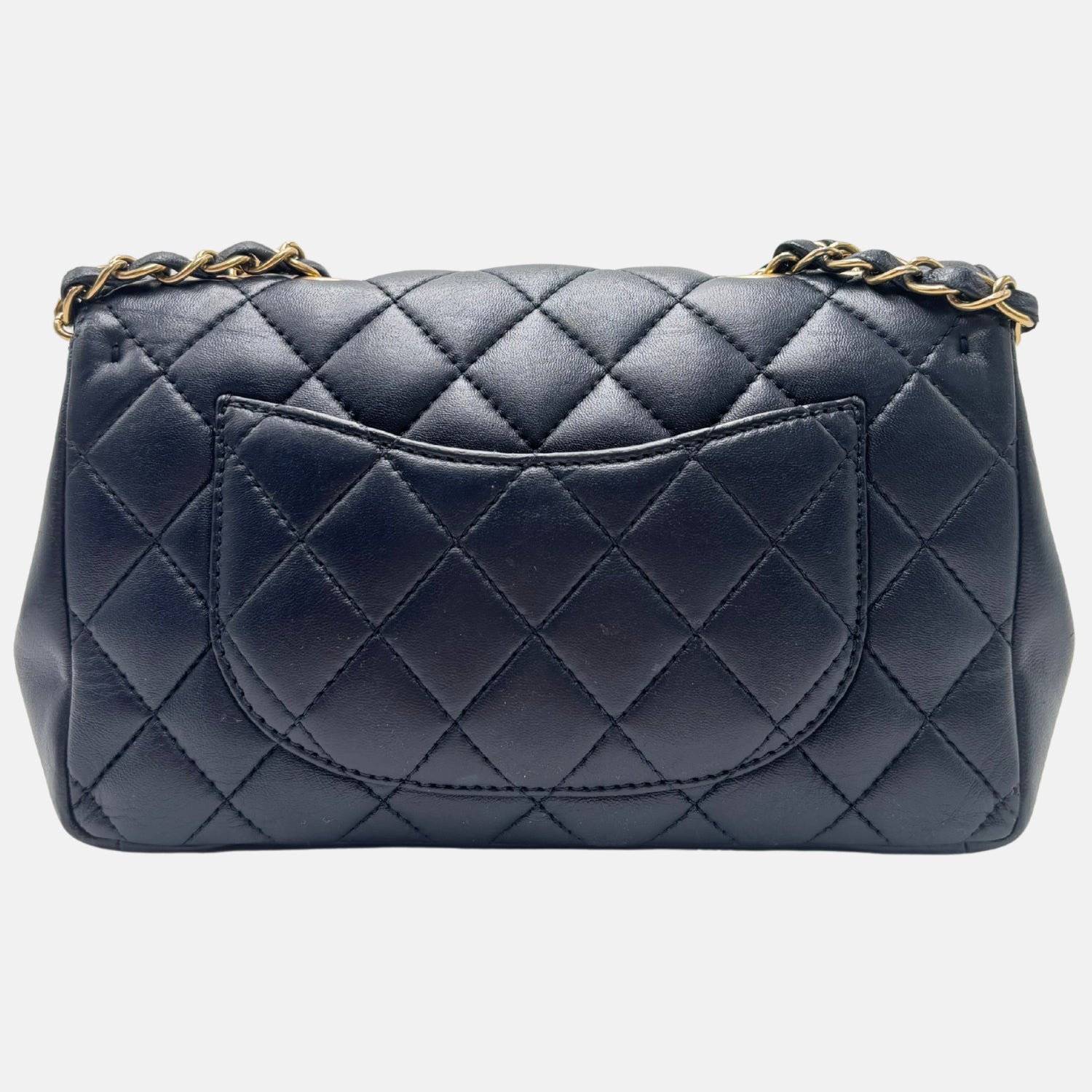 CHANEL Flap Bag Navy Blue Lambskin 21 Series Small