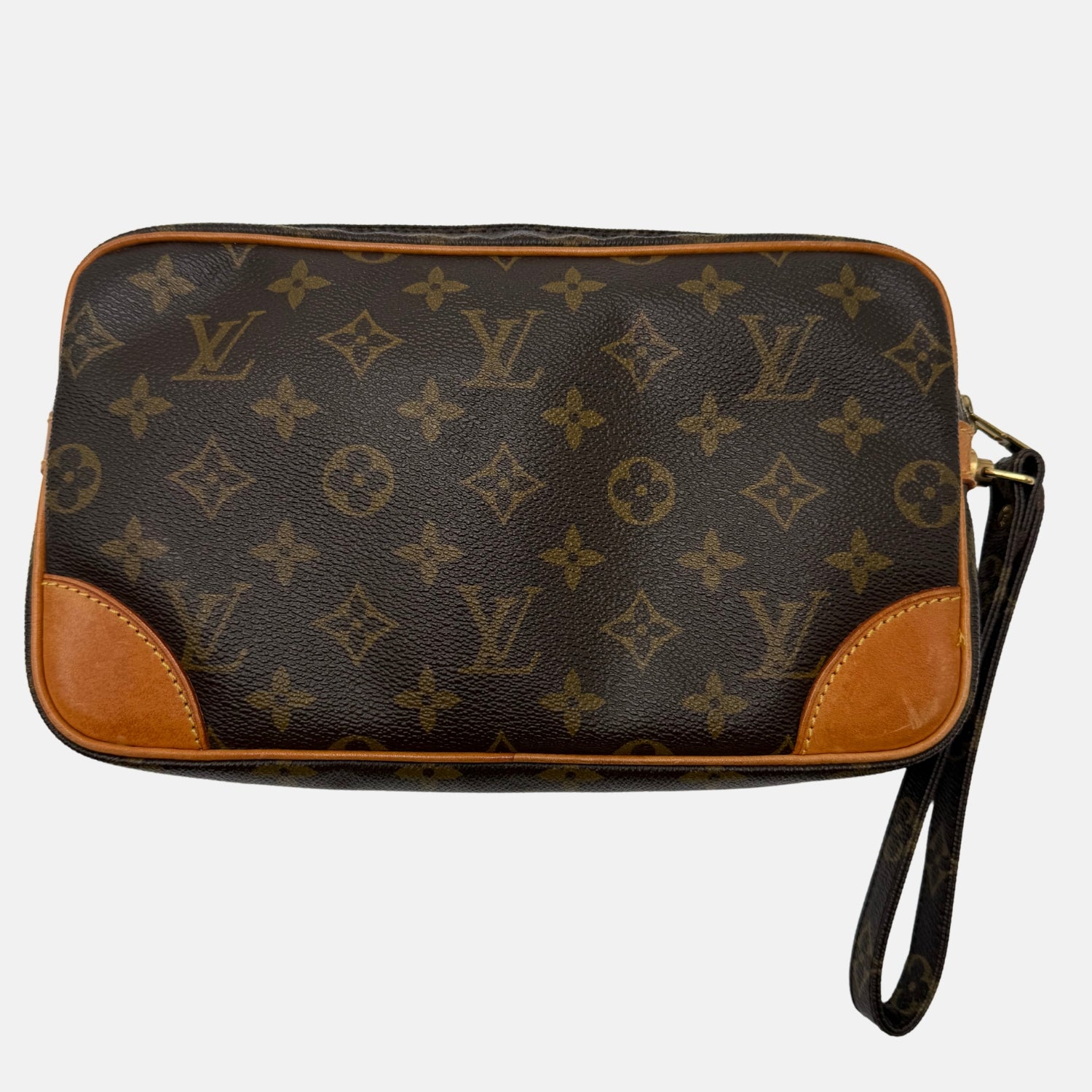 Wristlet Vintage Monogram Canvas with Strap