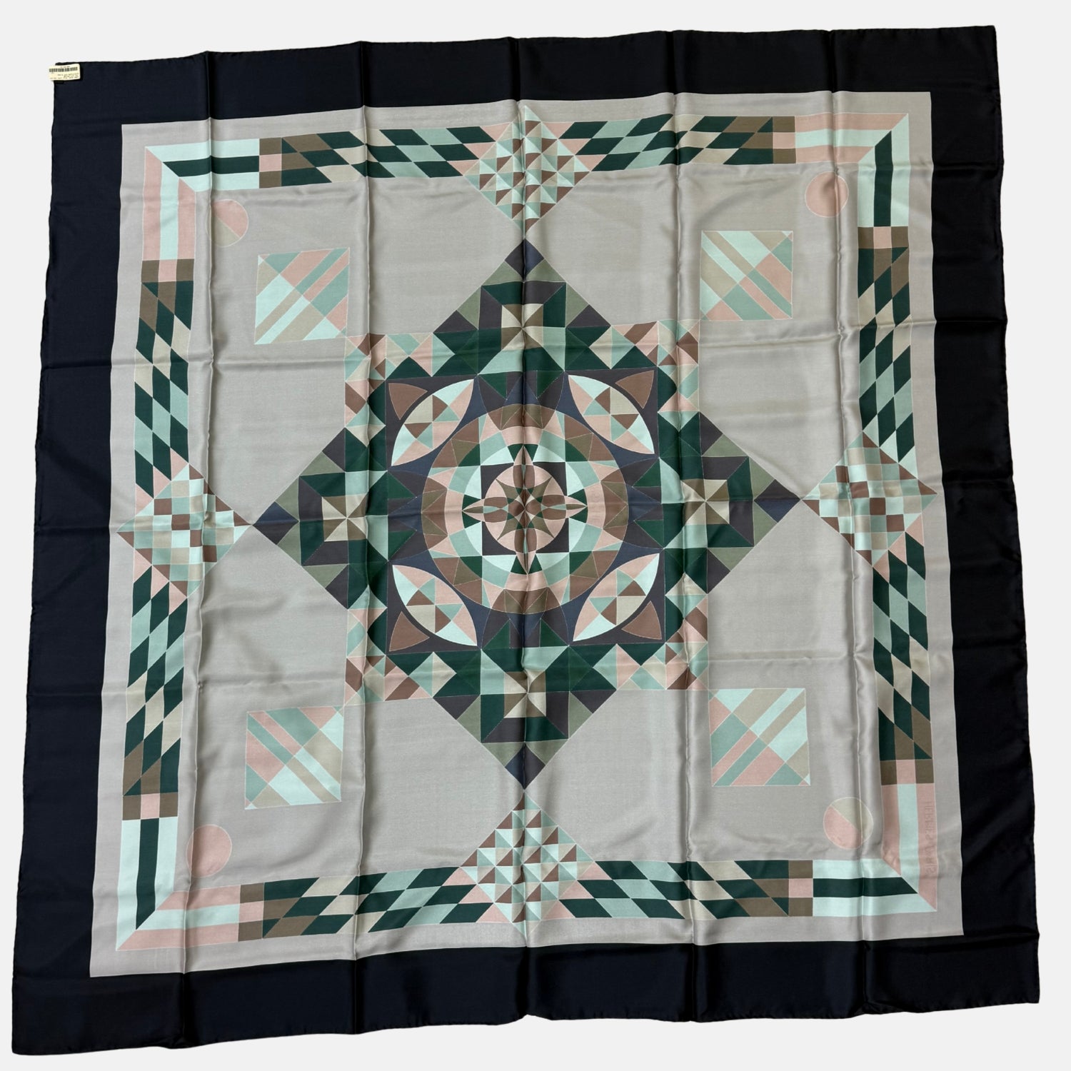 Scarf Psyche Green Silk 90
