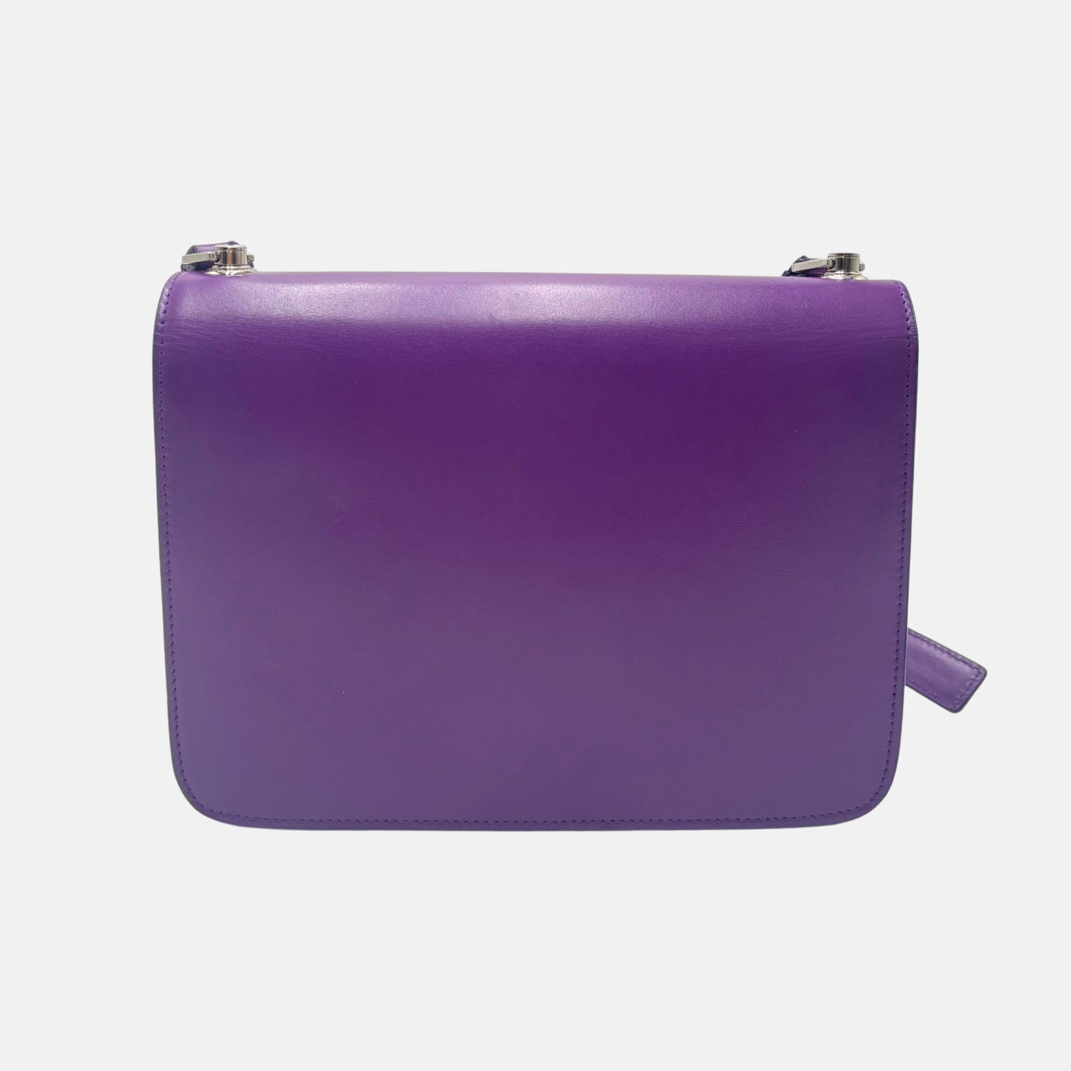 Carré Satchel Bag Purple Smooth Leather