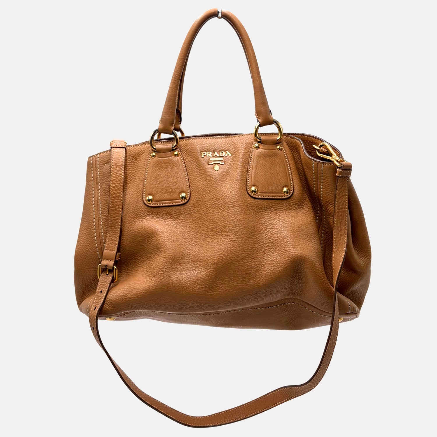 Vitello Daino Tote Camel