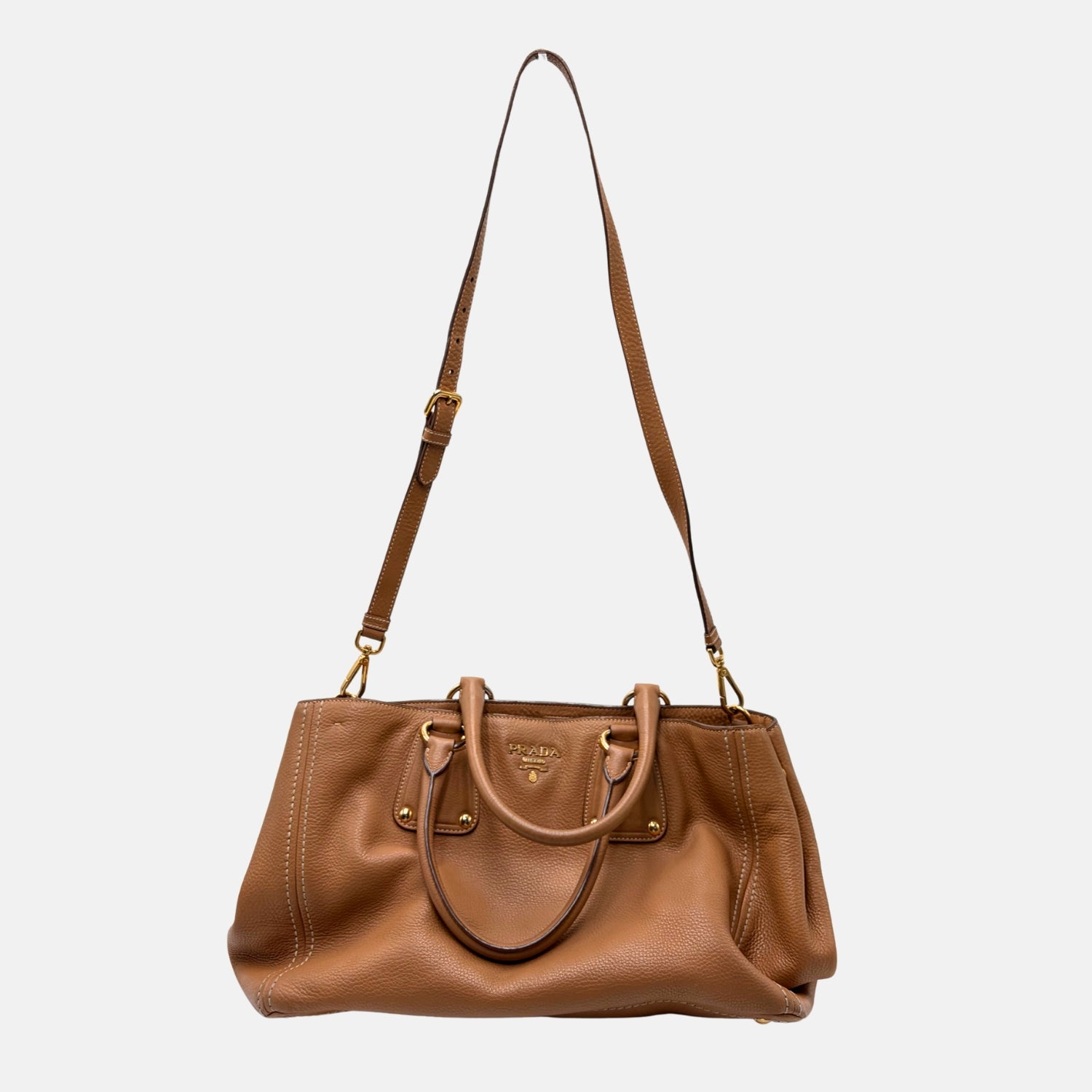 Vitello Daino Tote Camel