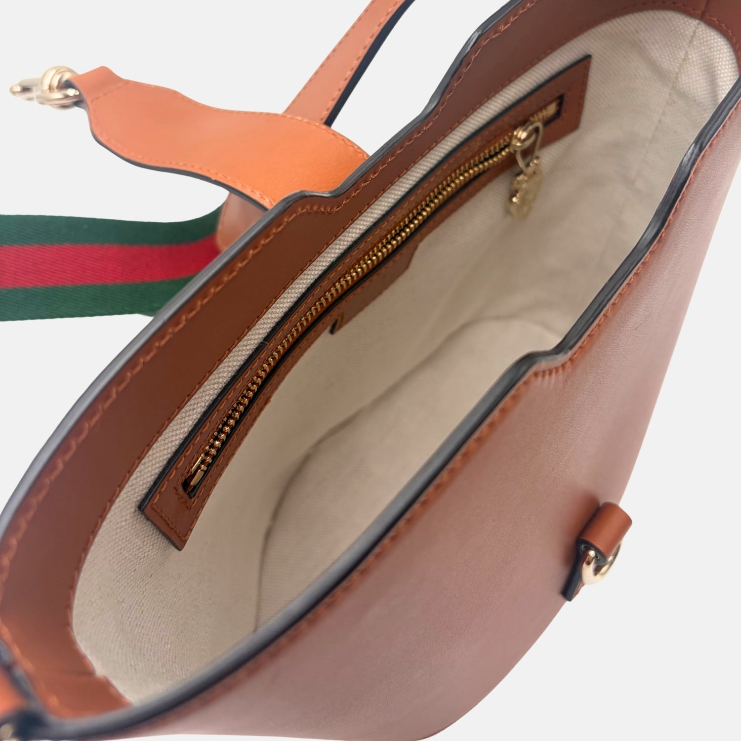 Ophidia Mini Bucket Bag Tri Tone Calfskin with Web Strap
