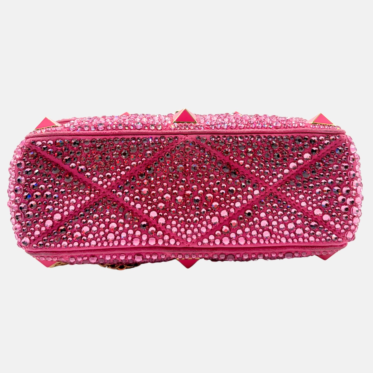 Garavani Shoulder Bag Pink Crystal Roman Stud