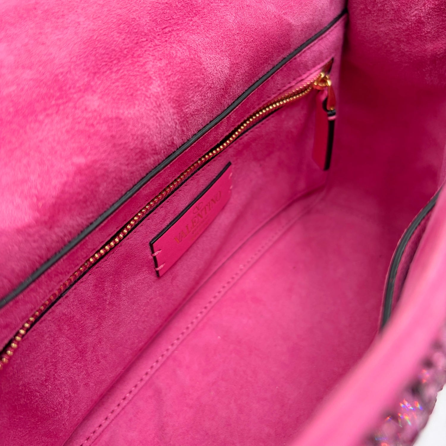 Garavani Shoulder Bag Pink Crystal Roman Stud
