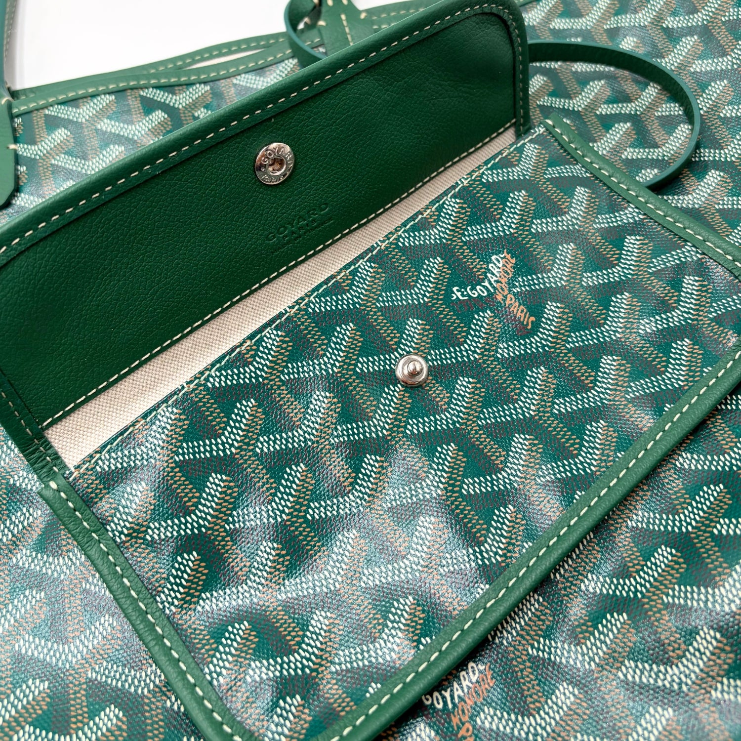 Saint Louis PM Tote Green Goyardine Canvas