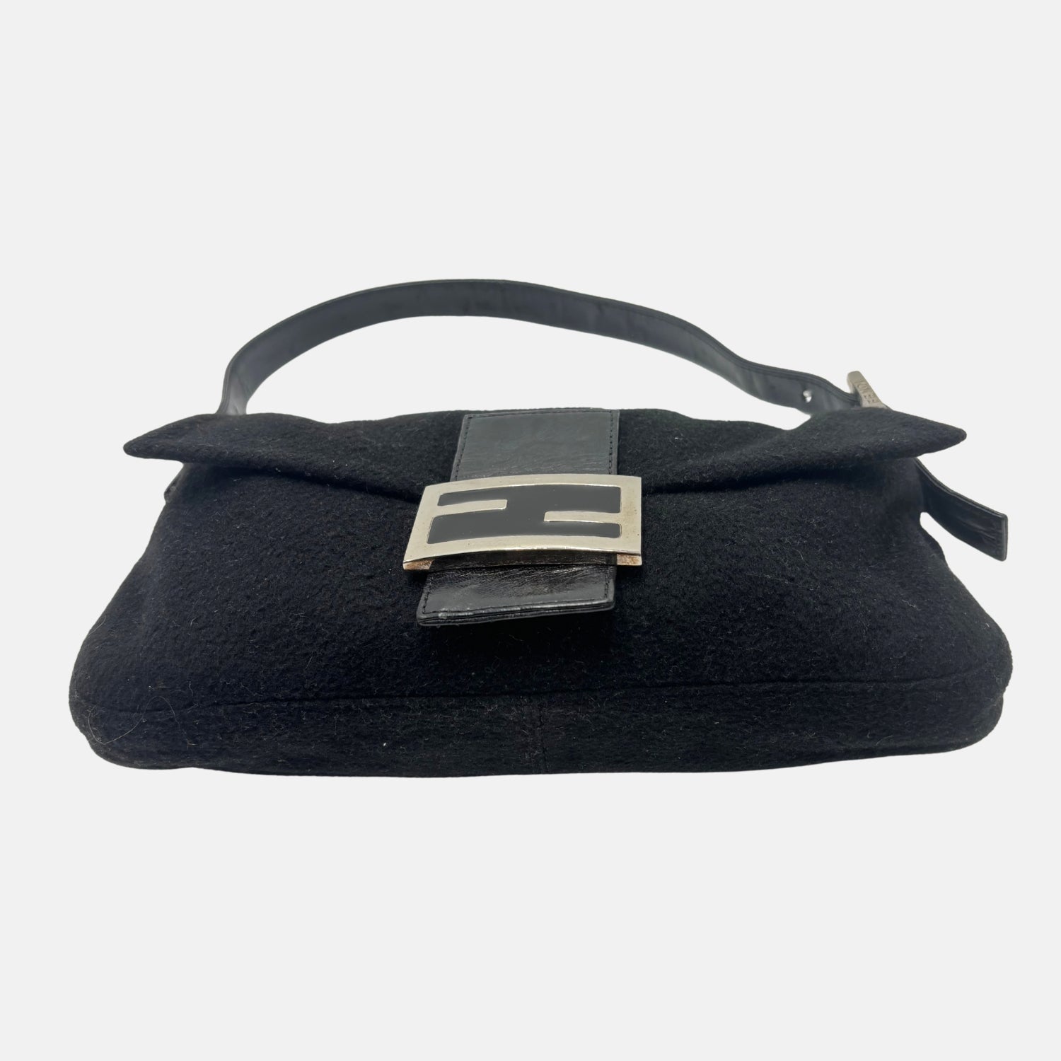Baguette Bag Black Cashmere/Leather