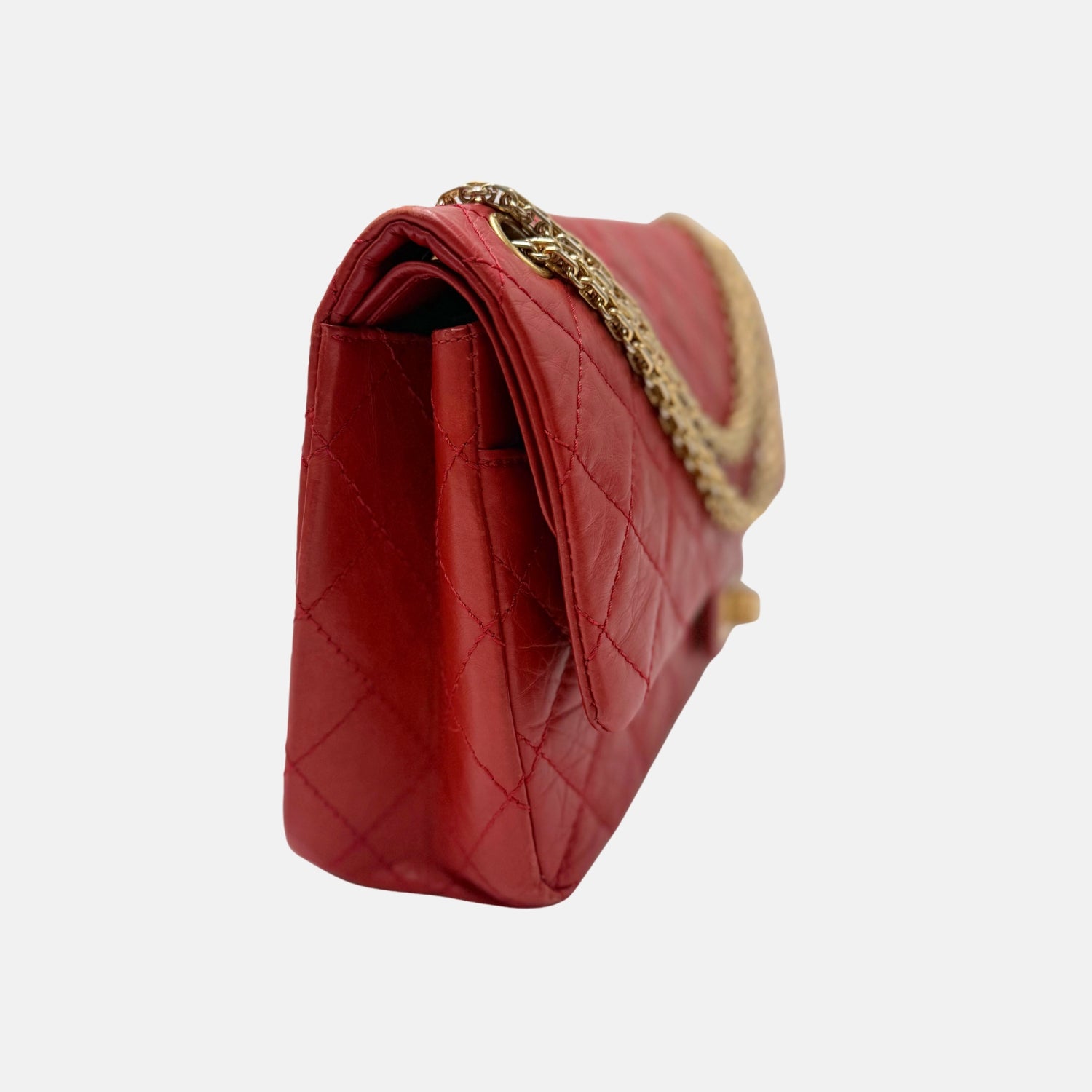 Reissue 2.55 Double Flap Bag Red Lambskin Medium