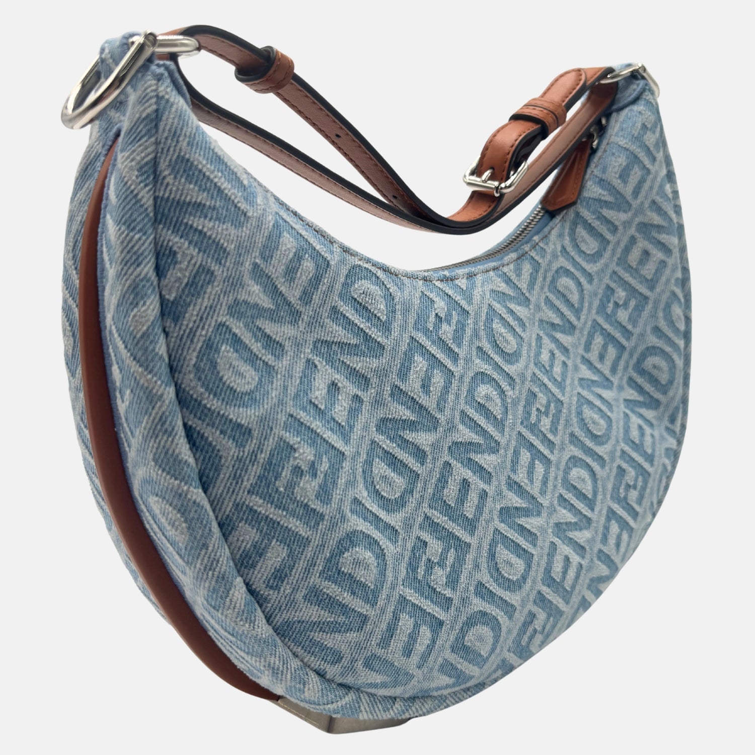 Fendigraphy Hobo Bag Blue Denim