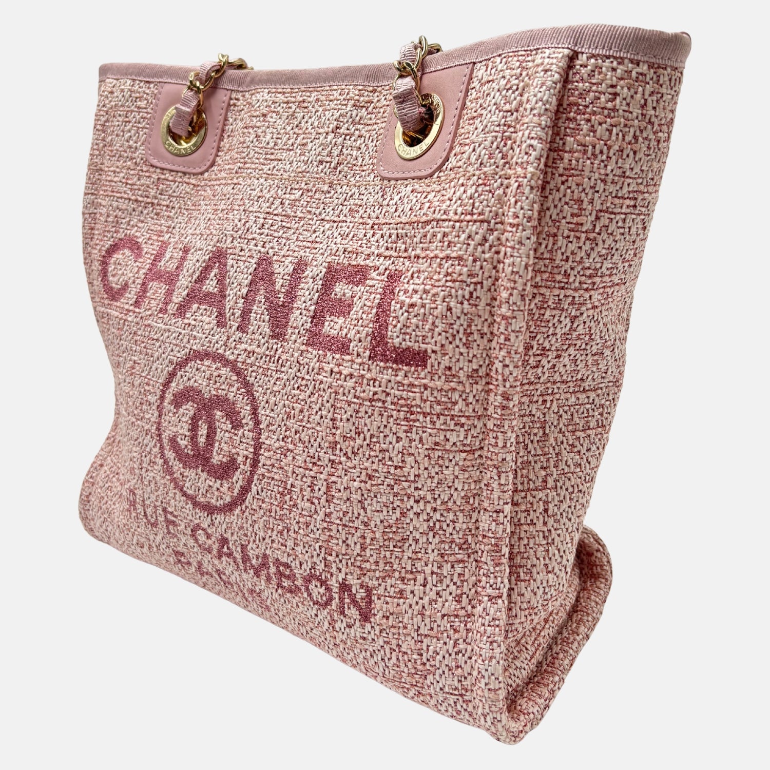 Deauville Tote Pink Canvas Large