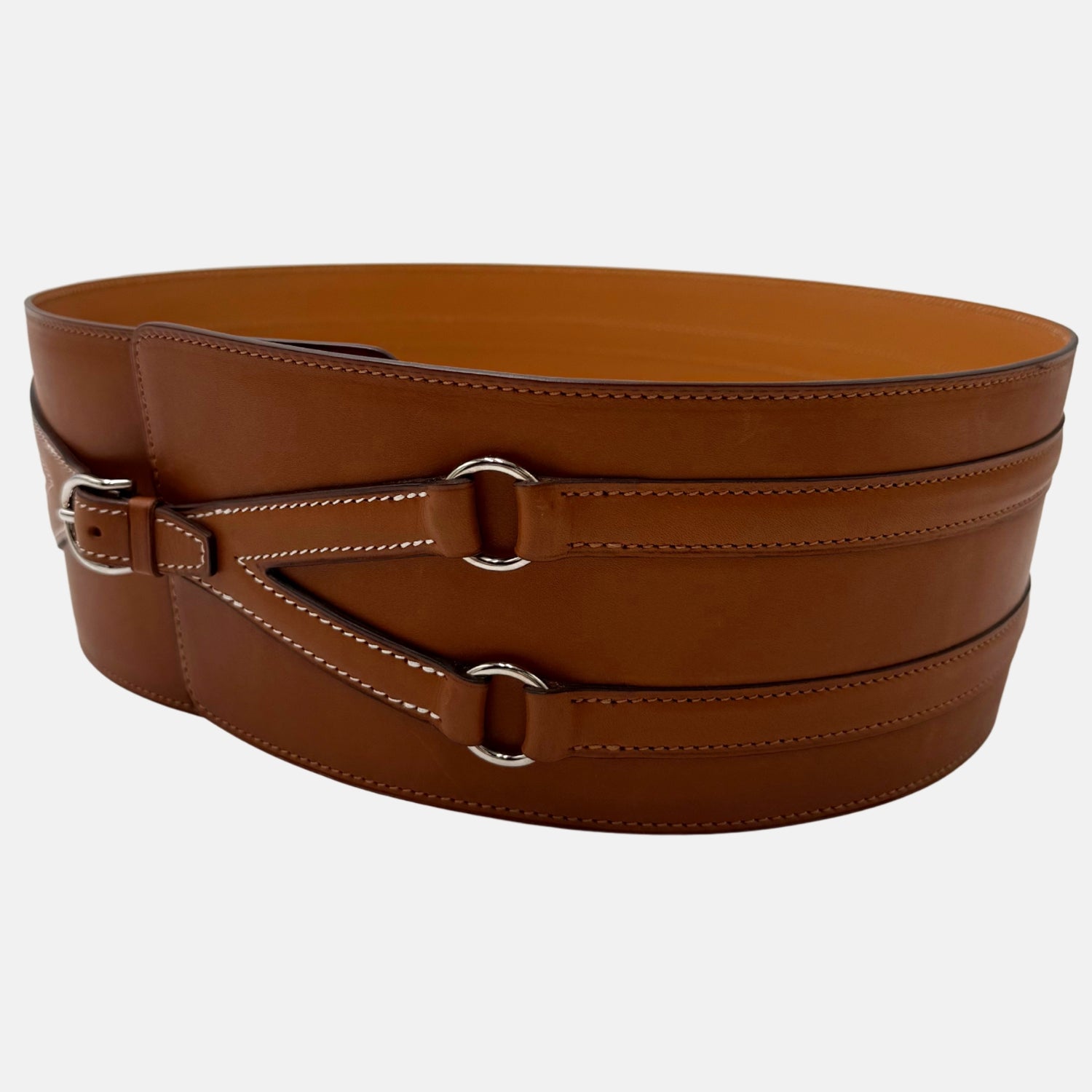 Corset Belt Brown Leather Size 85