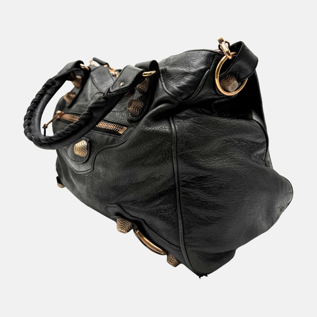 Balenciaga City Bag Black Leather Giant 12