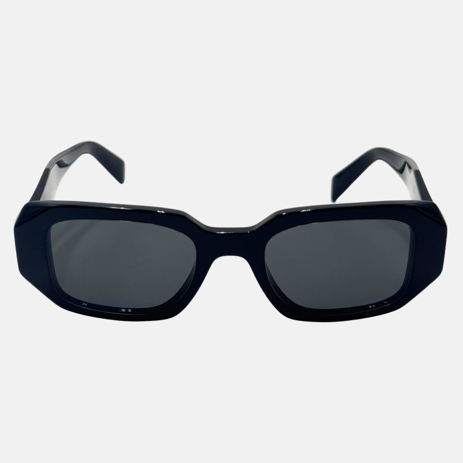 Rectangular Sunglasses Black Acetate