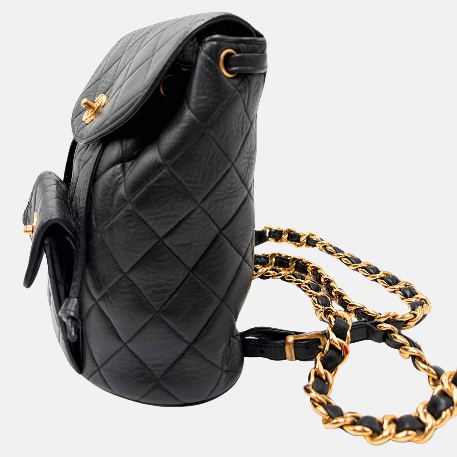 CHANEL Duma Backpack Black Quilted Lambskin Mini