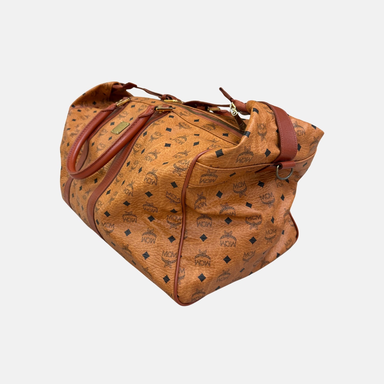 Duffle Bag Cognac Visetos Leather Large