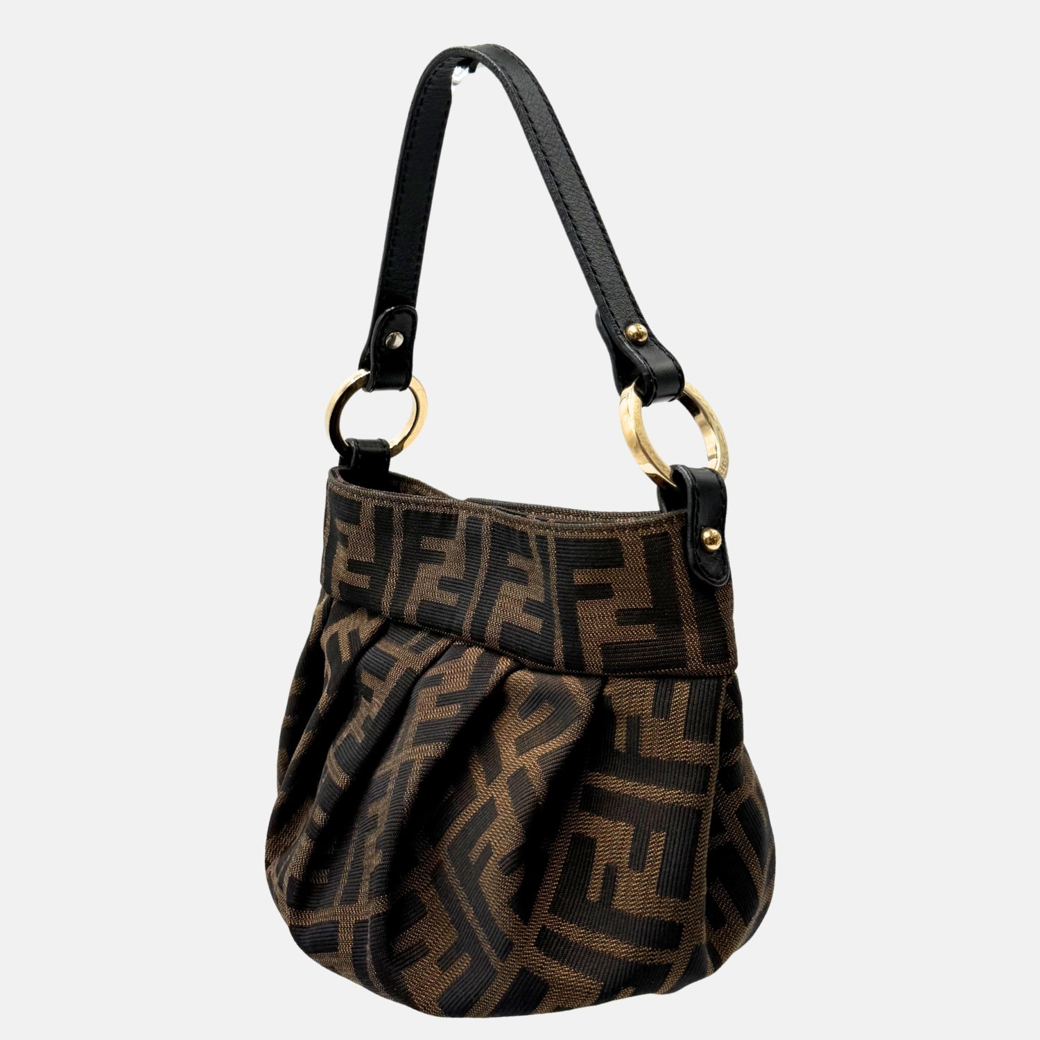 Chef Shoulder Bag Brown Zucca Canvas