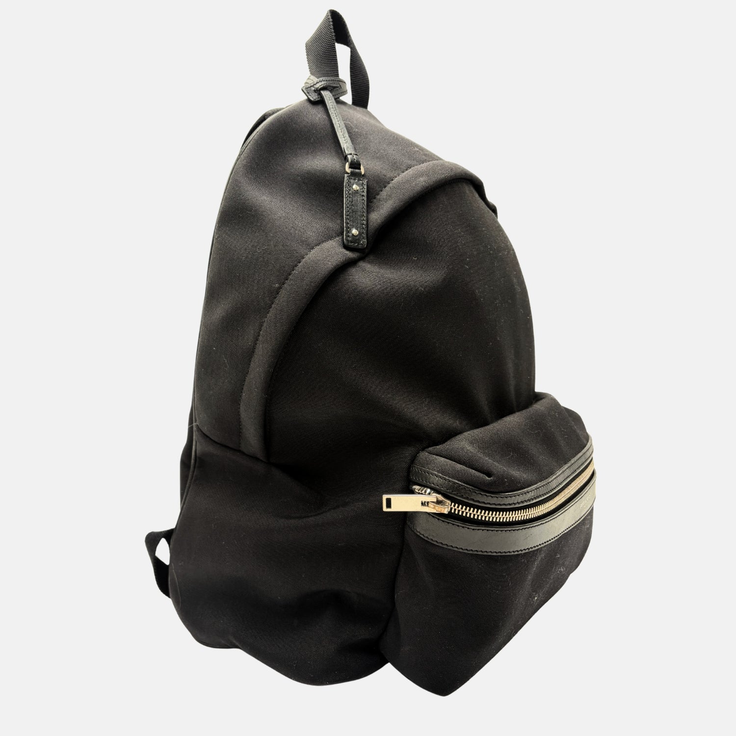 City Backpack Black Canvas and Leather