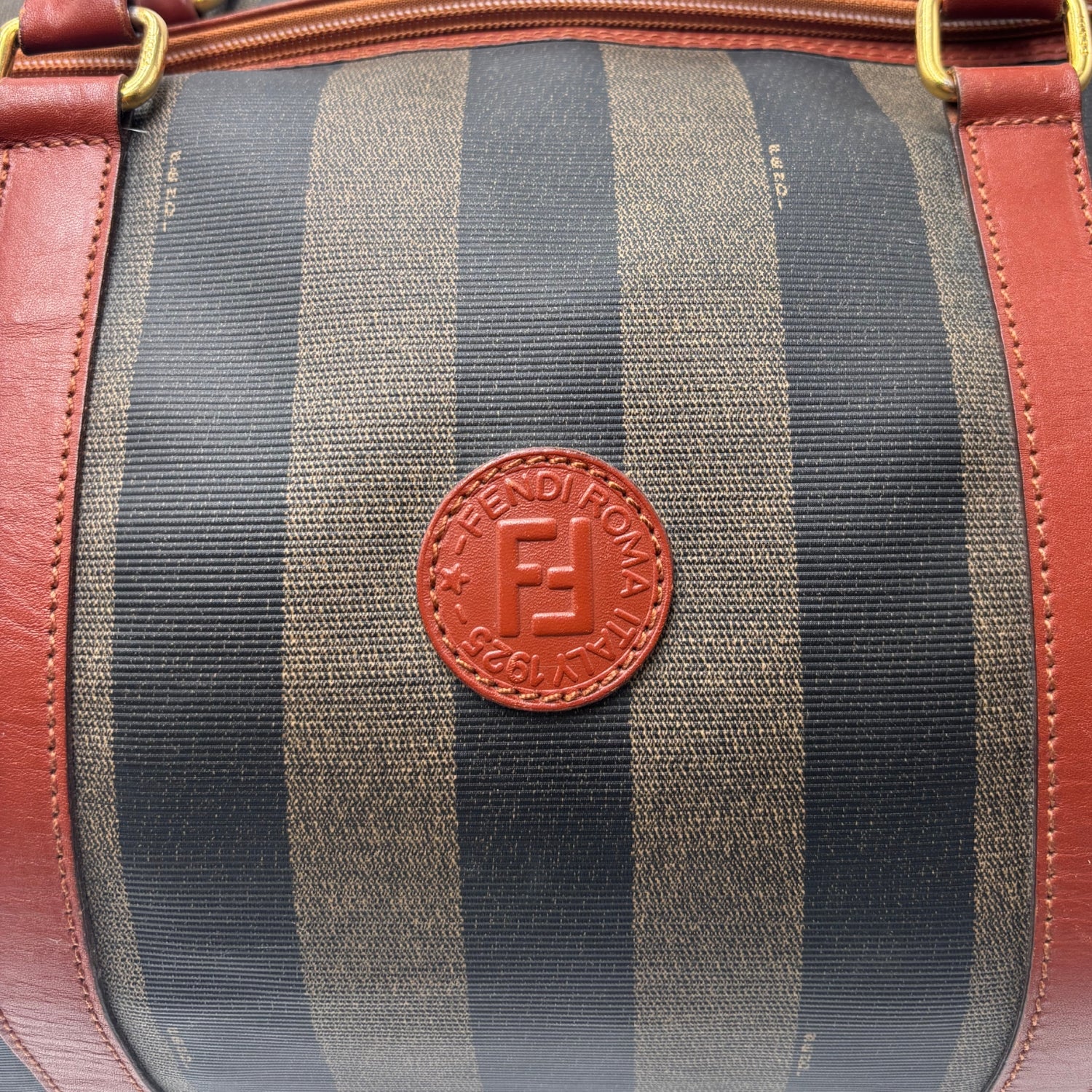 FENDI Duffel Pequin Striped Coated Canvas
