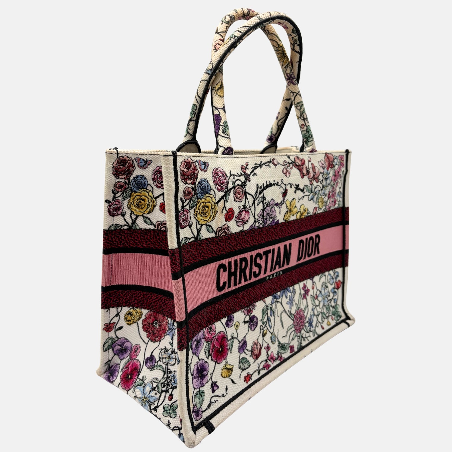 Book Tote Medium Jardin d’Hiver Embroidered Canvas