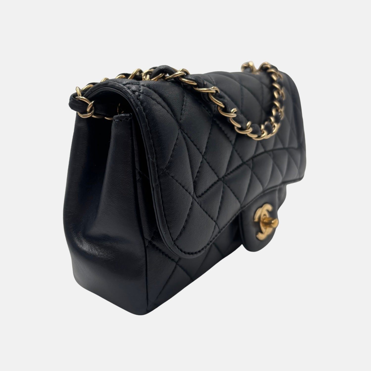 Flap Bag Navy Blue Lambskin 21 Series Small