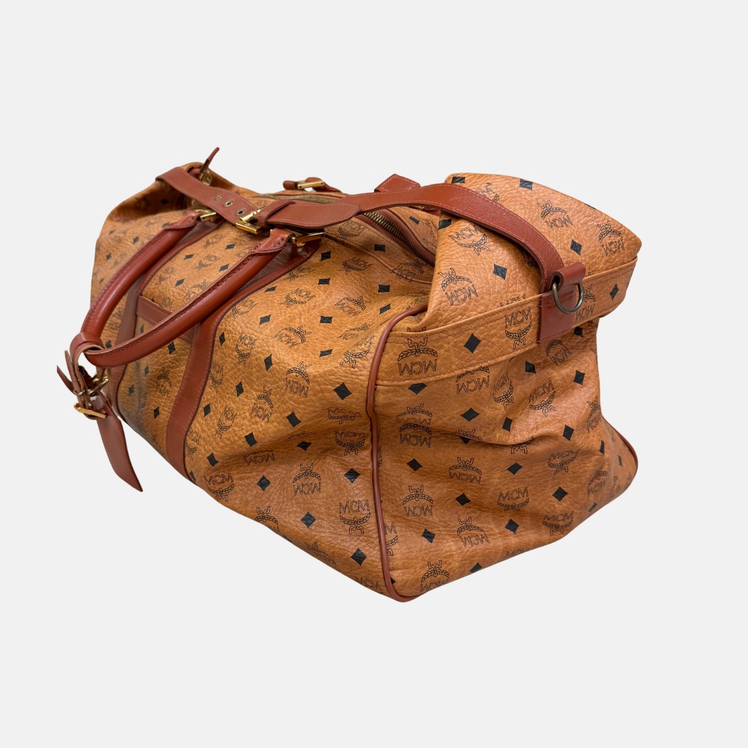 Duffle Bag Cognac Visetos Leather Large