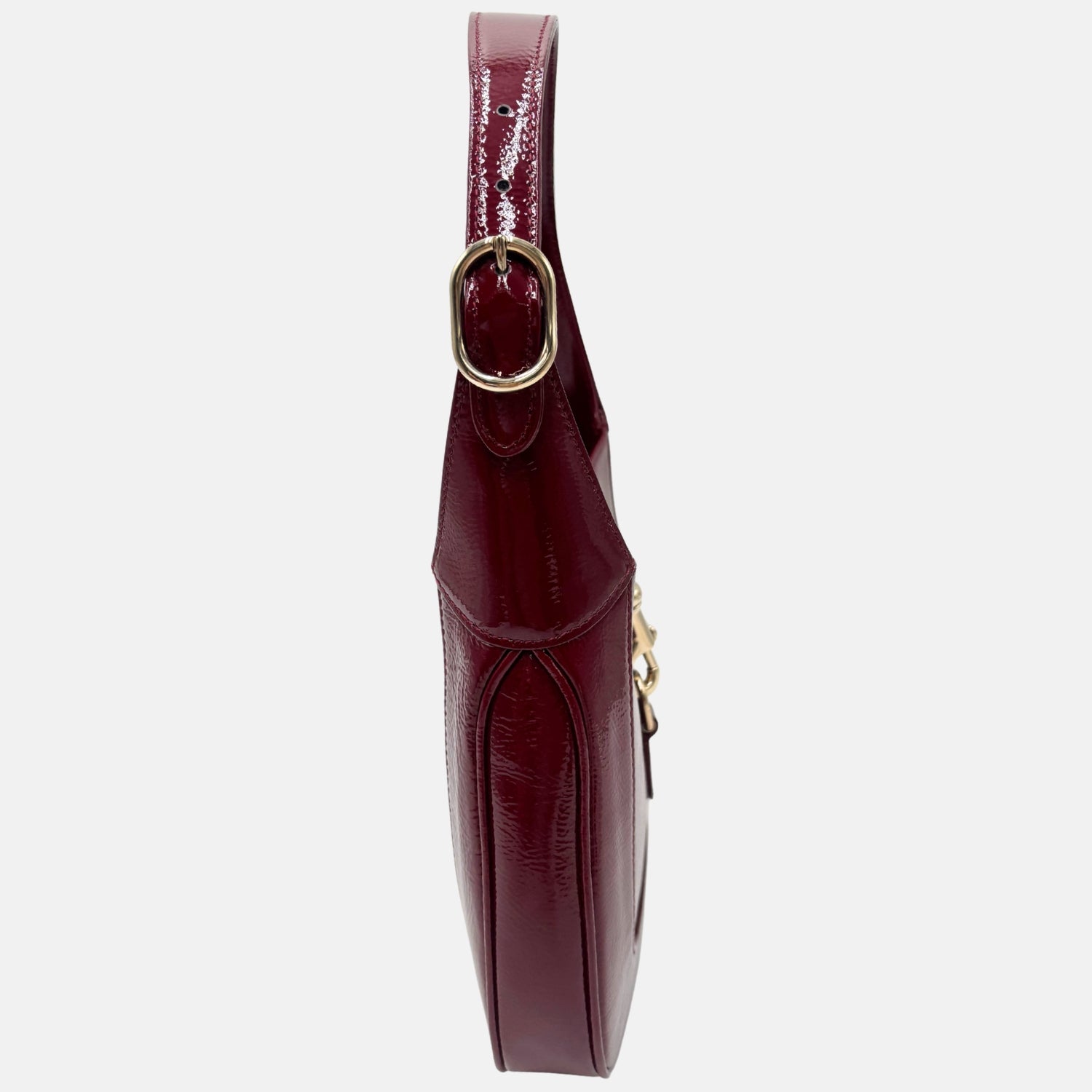 GUCCI Jackie 1961 Shoulder Bag Burgundy Patent Leather