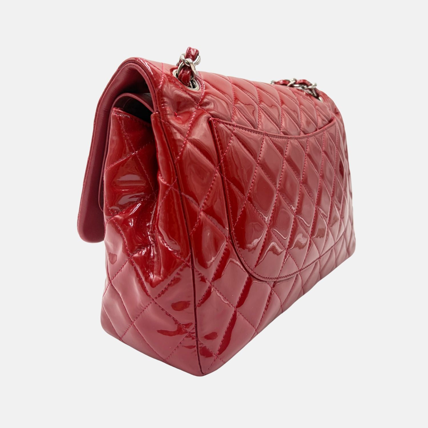 Classic Double Flap Jumbo Bag Red Patent Leather