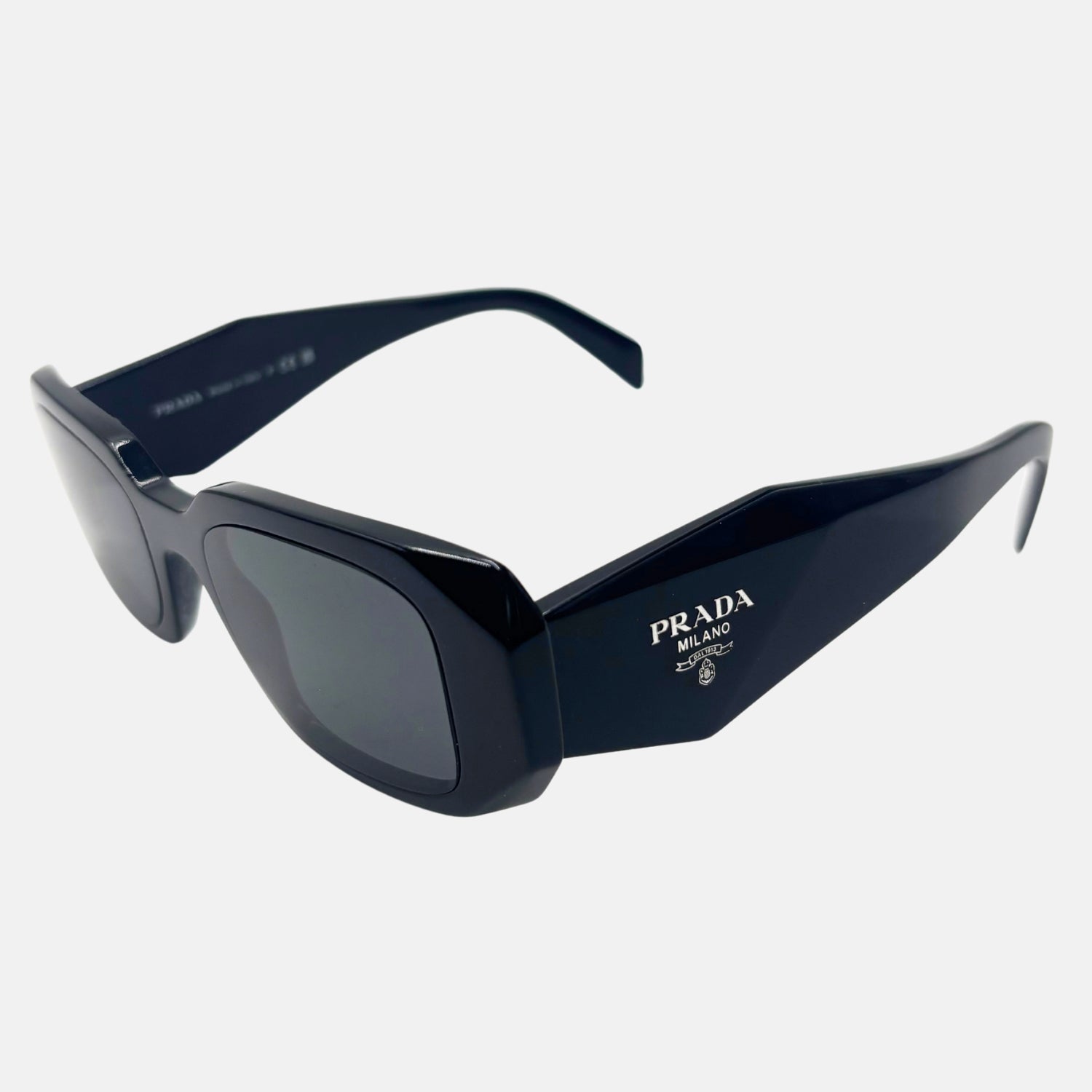 Rectangular Sunglasses Black Acetate