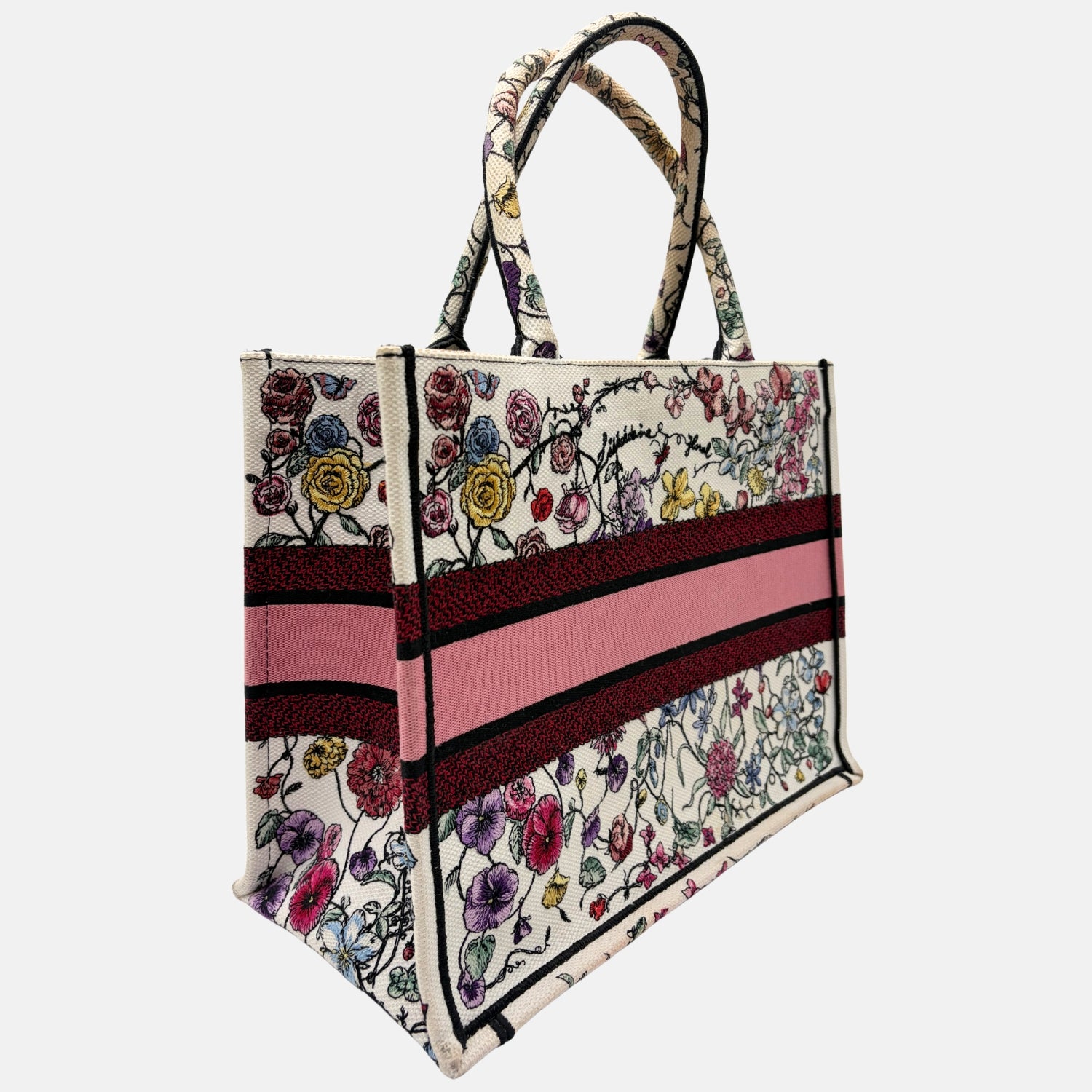 ジャガード織Book Tote バッグ DIOR Book Tote Medium Jardin d'Hiver Embroidered Canvas