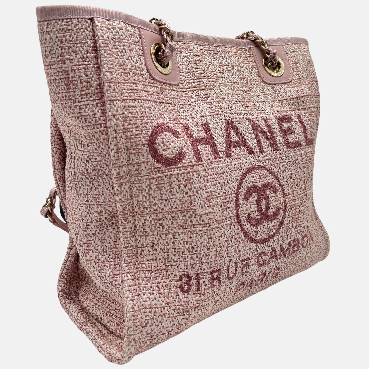 Deauville Tote Pink Canvas Large