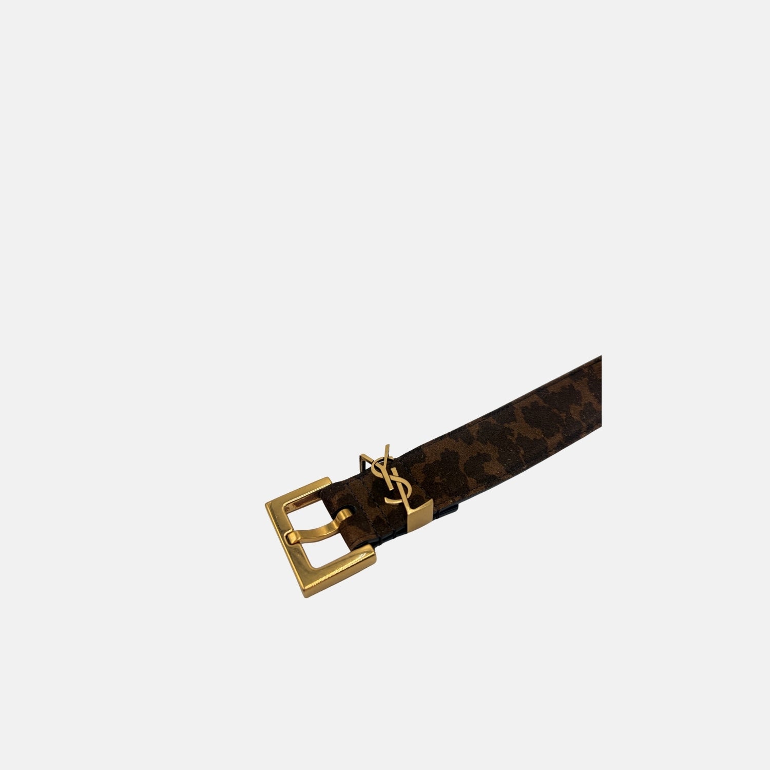 Leopard Suede Belt Gold Hardware