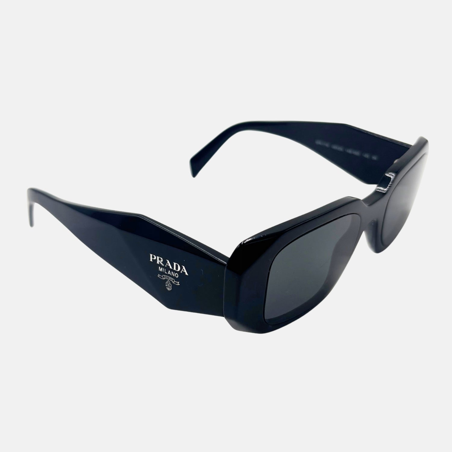 Rectangular Sunglasses Black Acetate