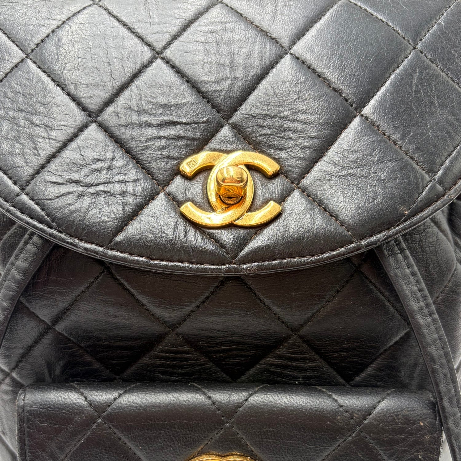 Duma Backpack Black Quilted Lambskin Mini