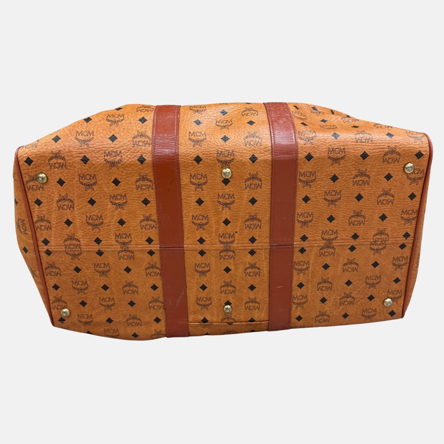 Duffle Bag Cognac Visetos Leather Large