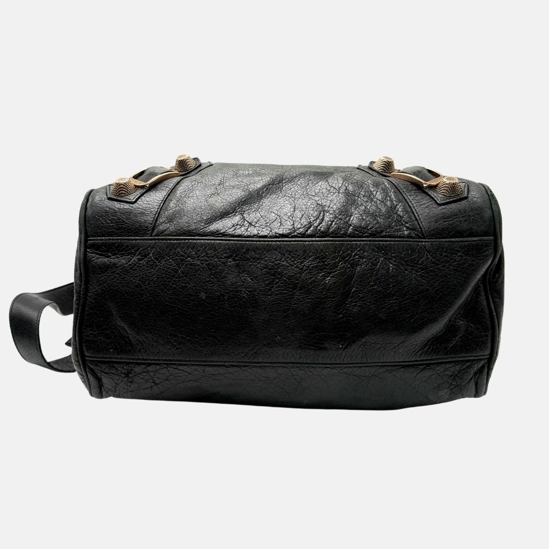 City Bag Black Leather Giant 12