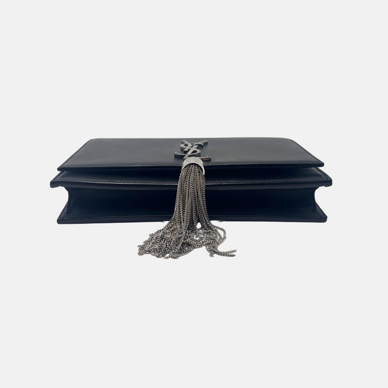 Kate Tassel Chain Bag Black Smooth Leather