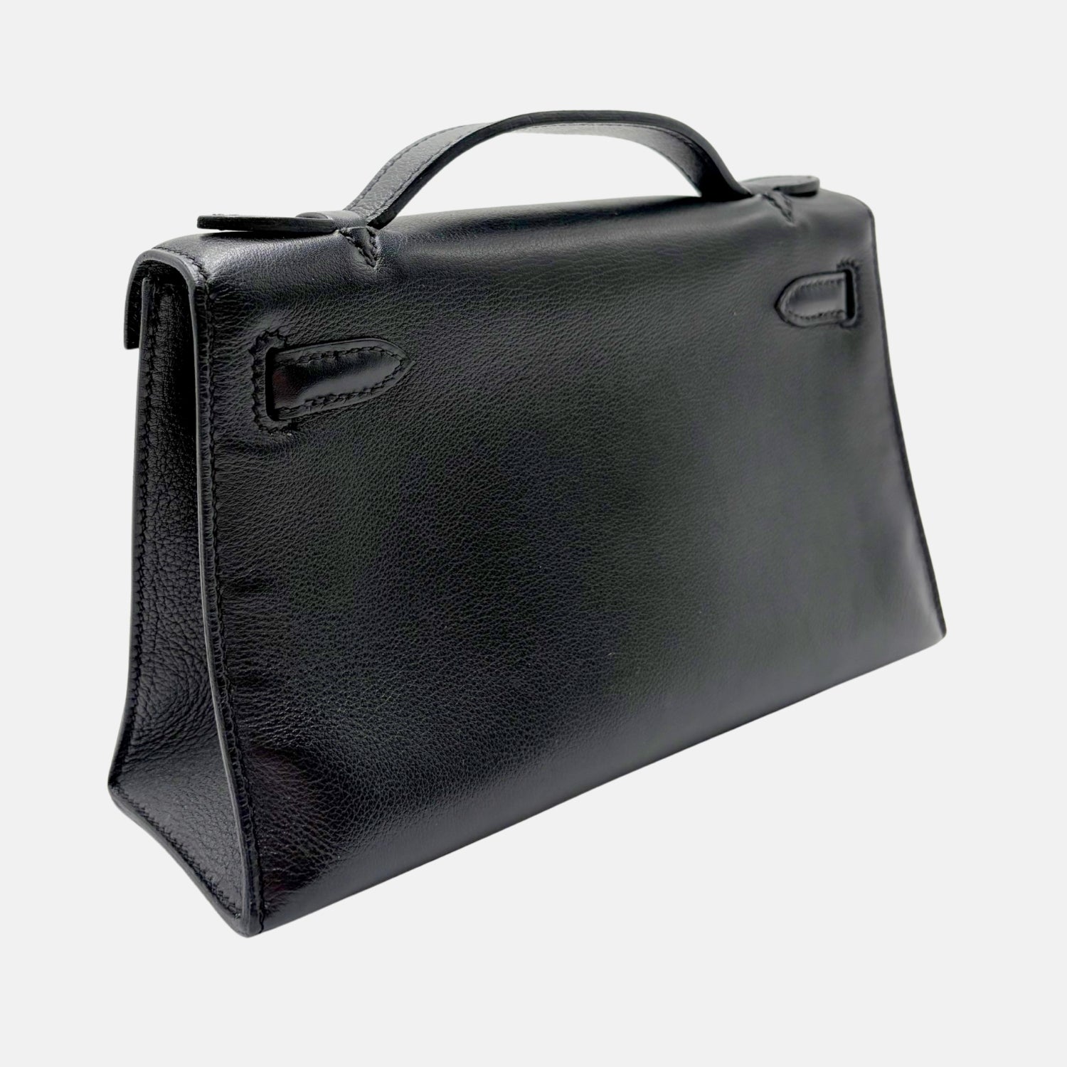 Kelly Pochette Black Swift Leather