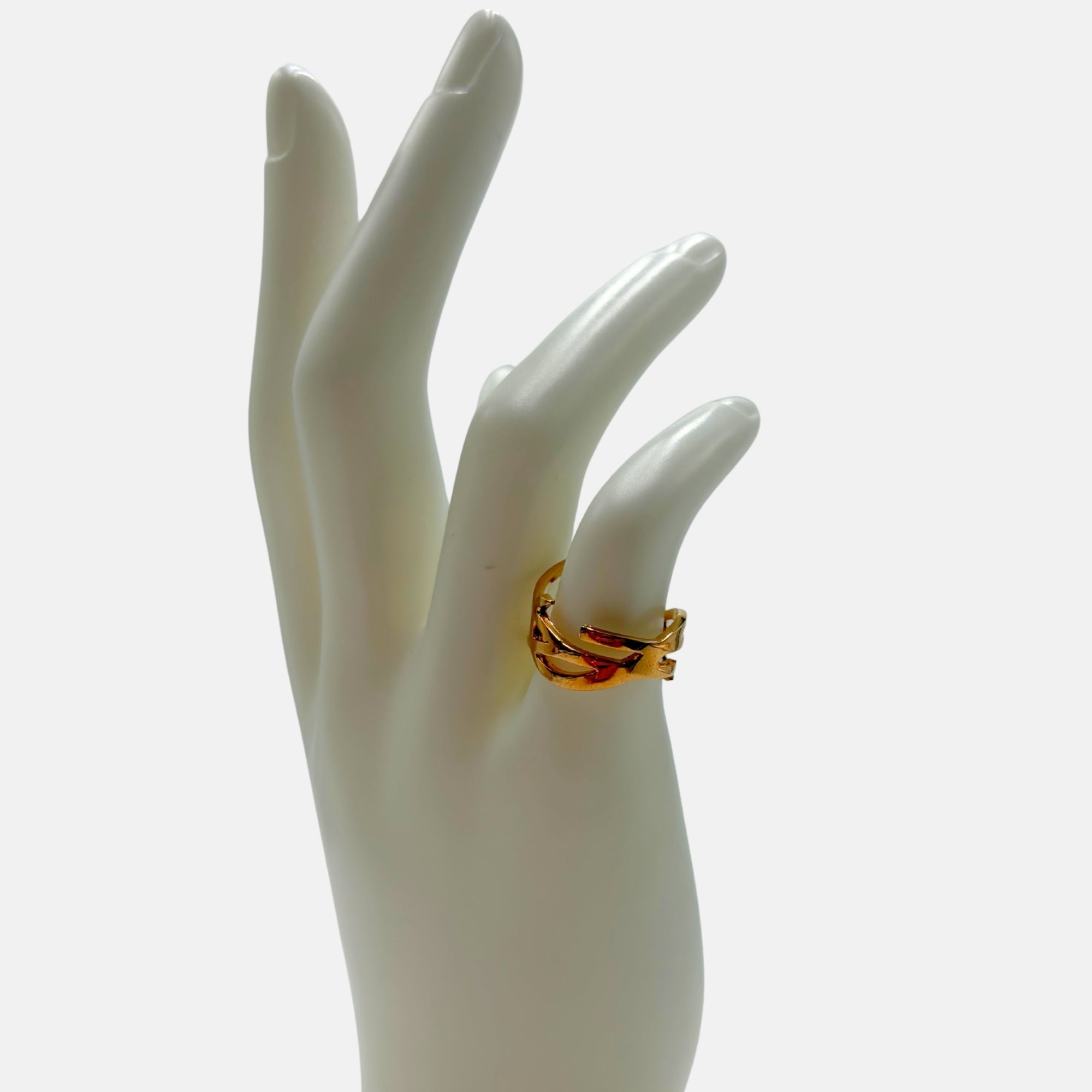 Logo Gold Tone Wrap Ring