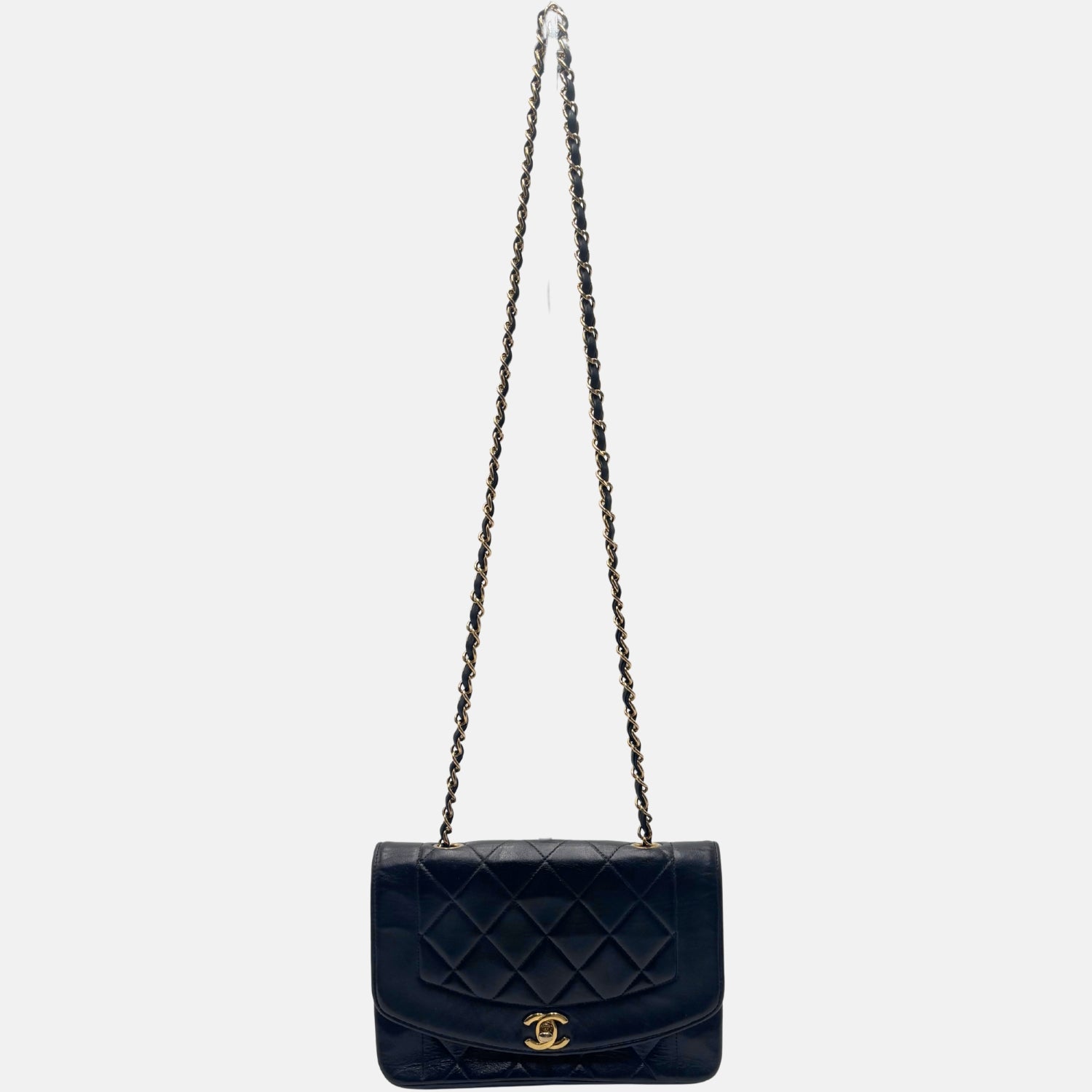Diana Flap Bag Black Quilted Lambskin