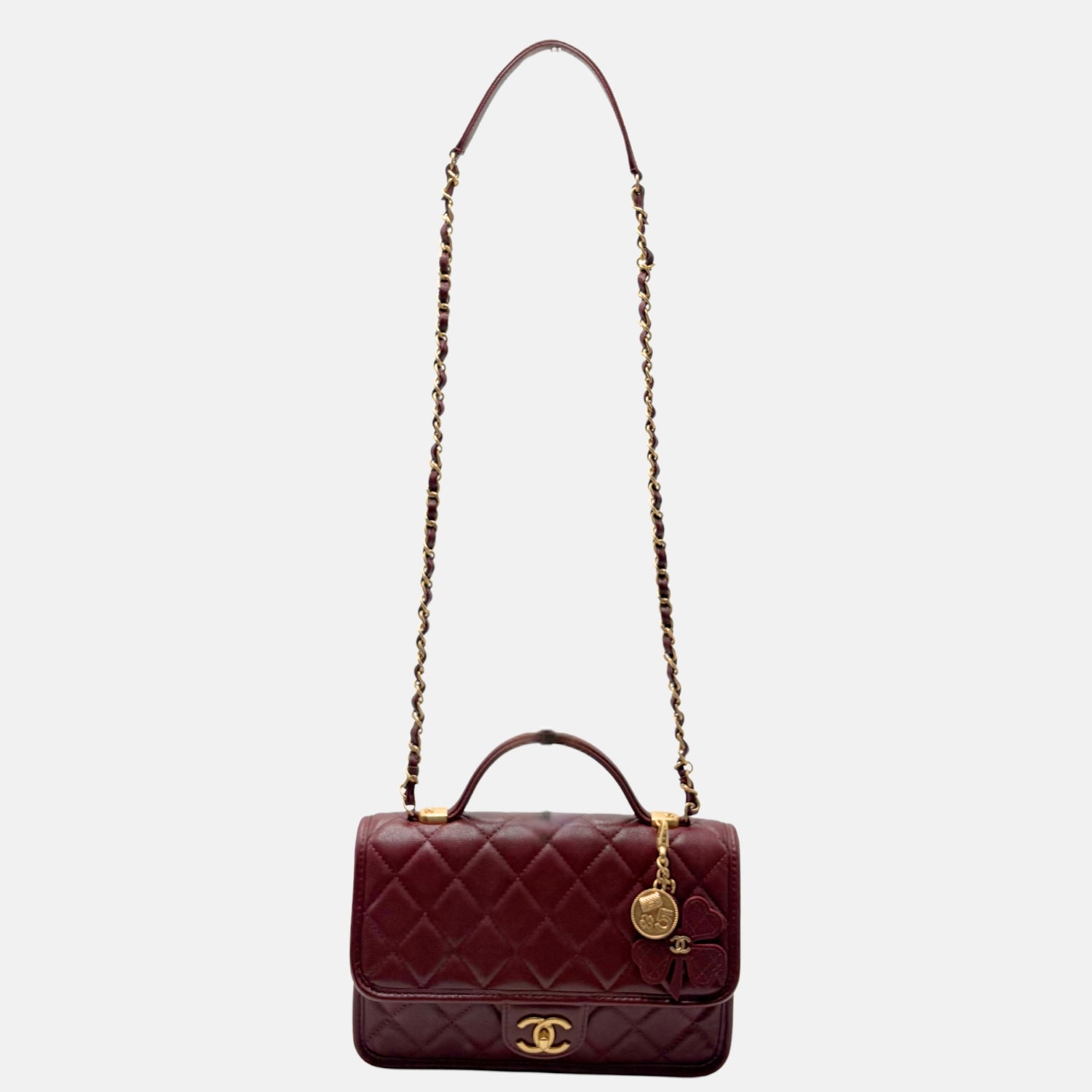 Top Handle Flap Brown Caviar