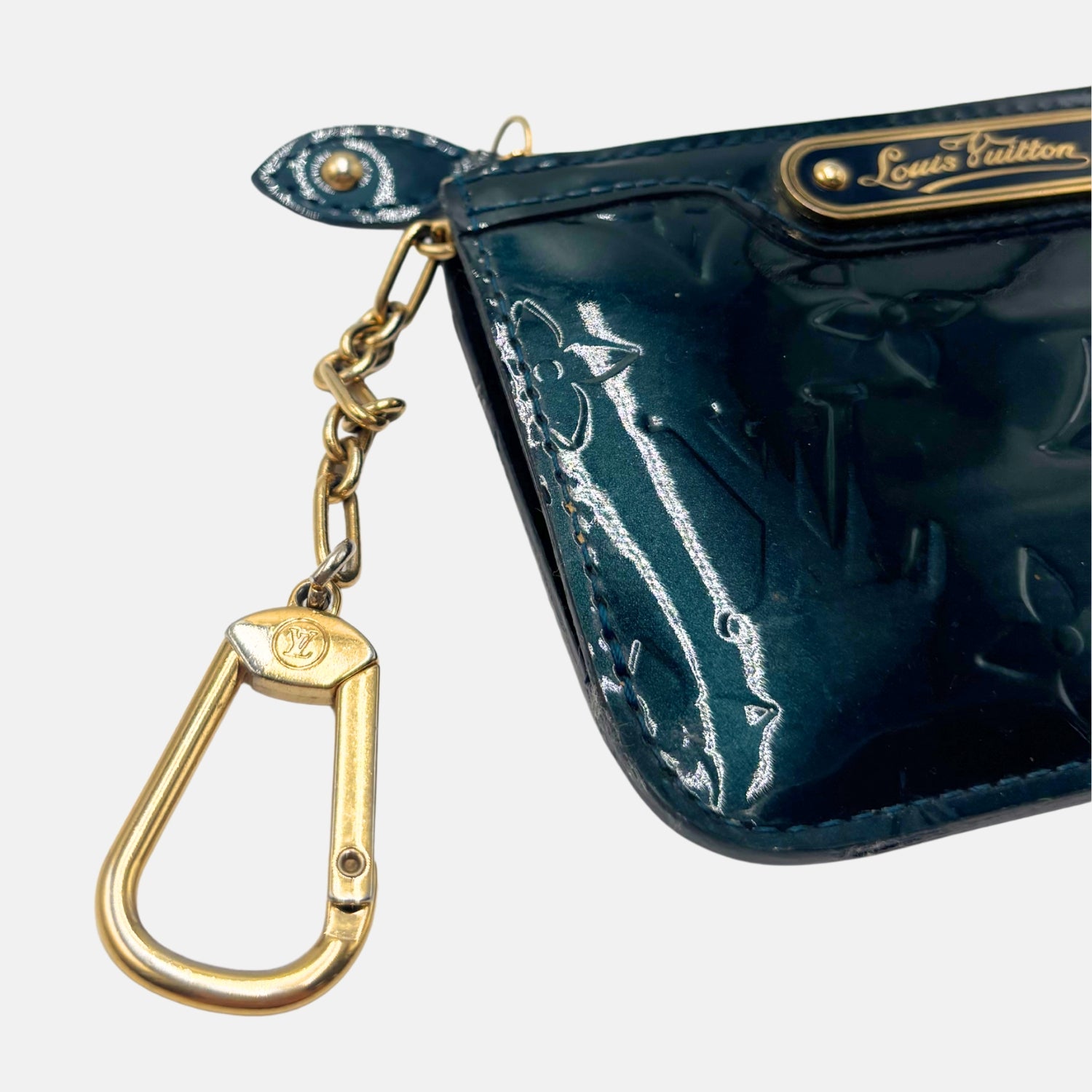 Key Pouch Green Patent Vernis Leather