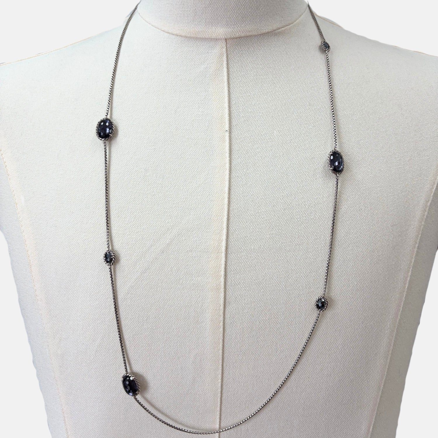 Station Necklace Sterling Silver